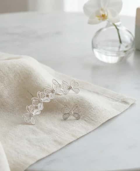 Earcuff Argolla Rejilla en Plata Ley 950 Filigrana - miniatura 1