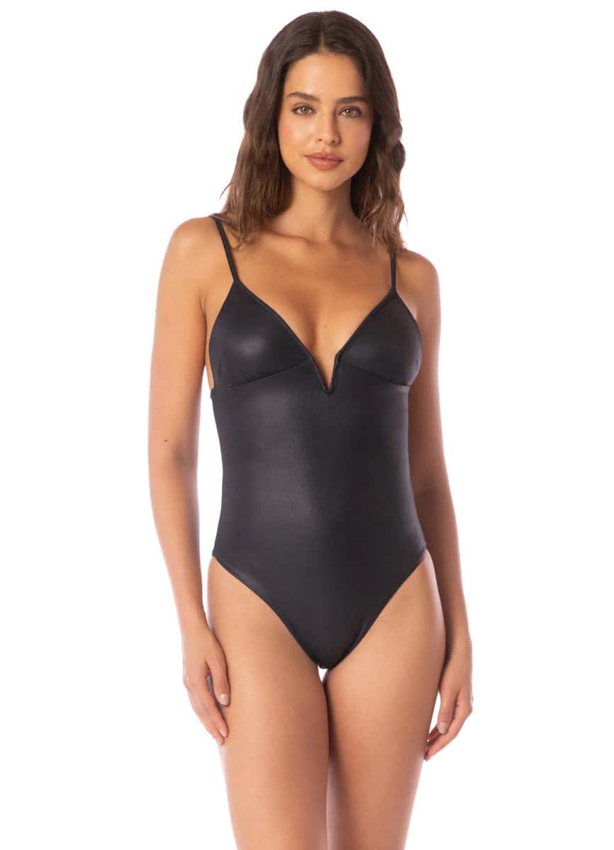 Maaji Onyx Black Parady Signature Cut V Wire One Piece