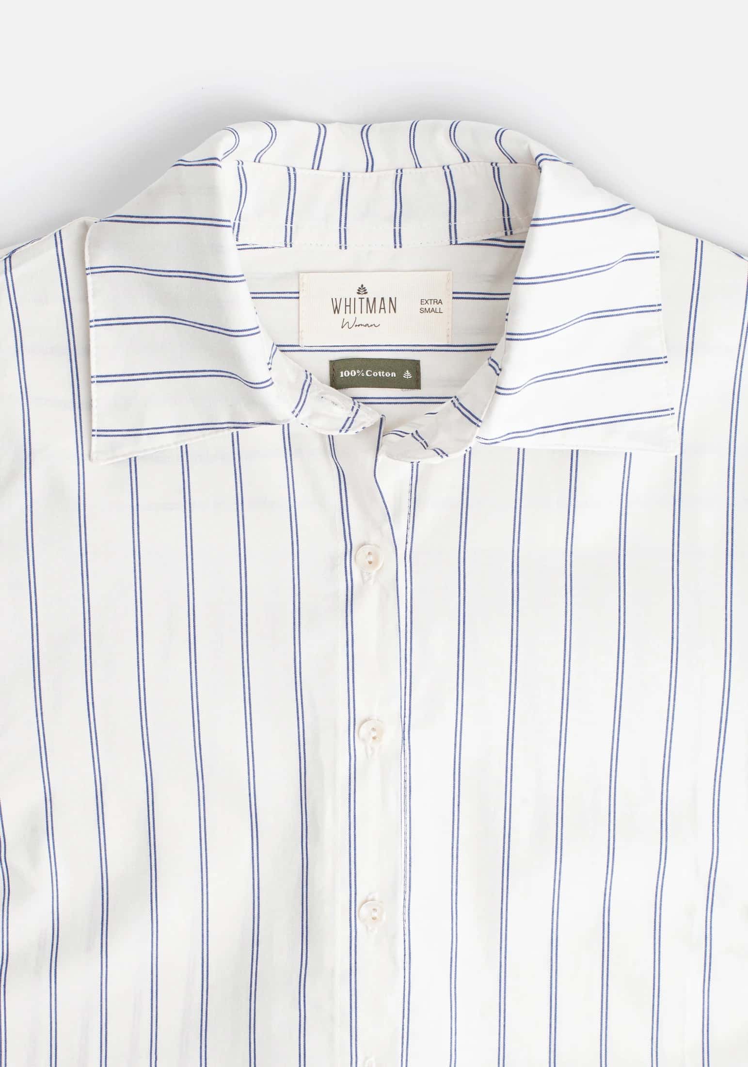 Camisa M Isabella Rayas Marfil - Azul Claro - miniatura 2