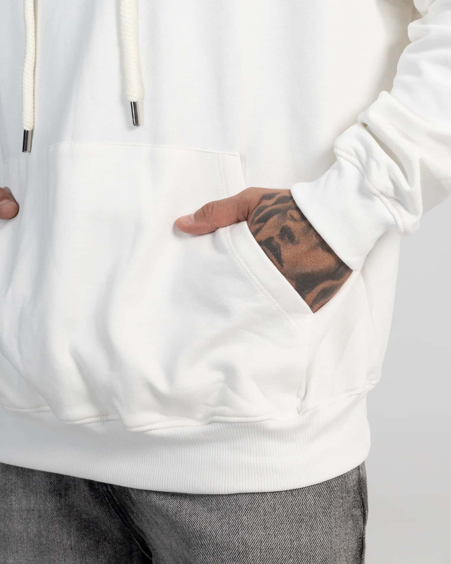 Hoodie Oversize White Essential - miniatura 2