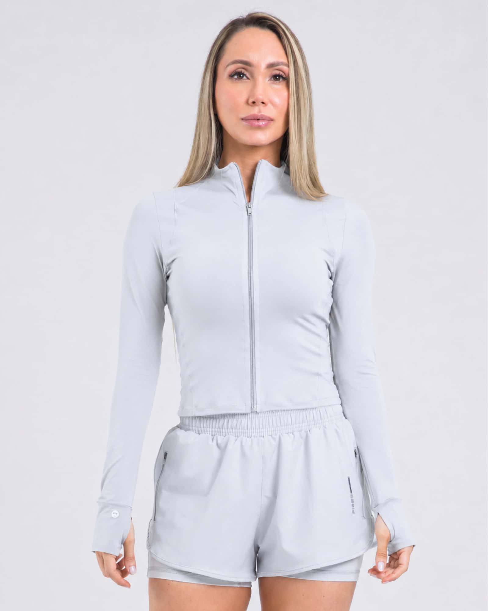 Chaqueta sculpt edge gris cloud outdoor FIBER