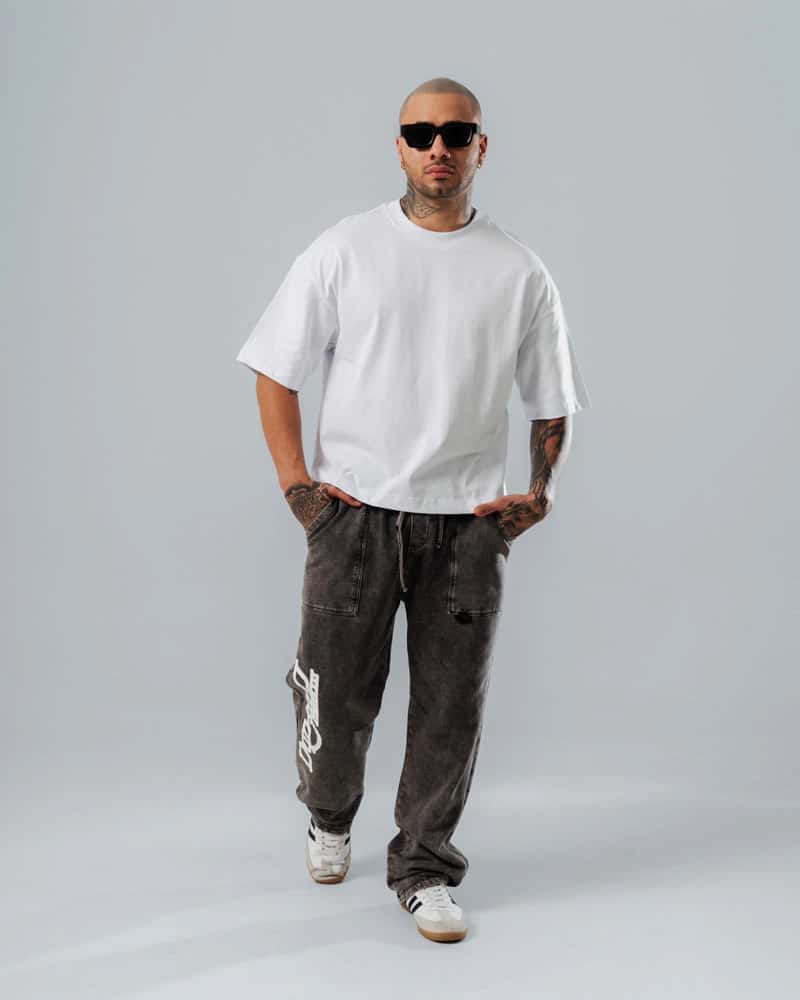 Camiseta Boxy Fit Básica Blanca - miniatura 2