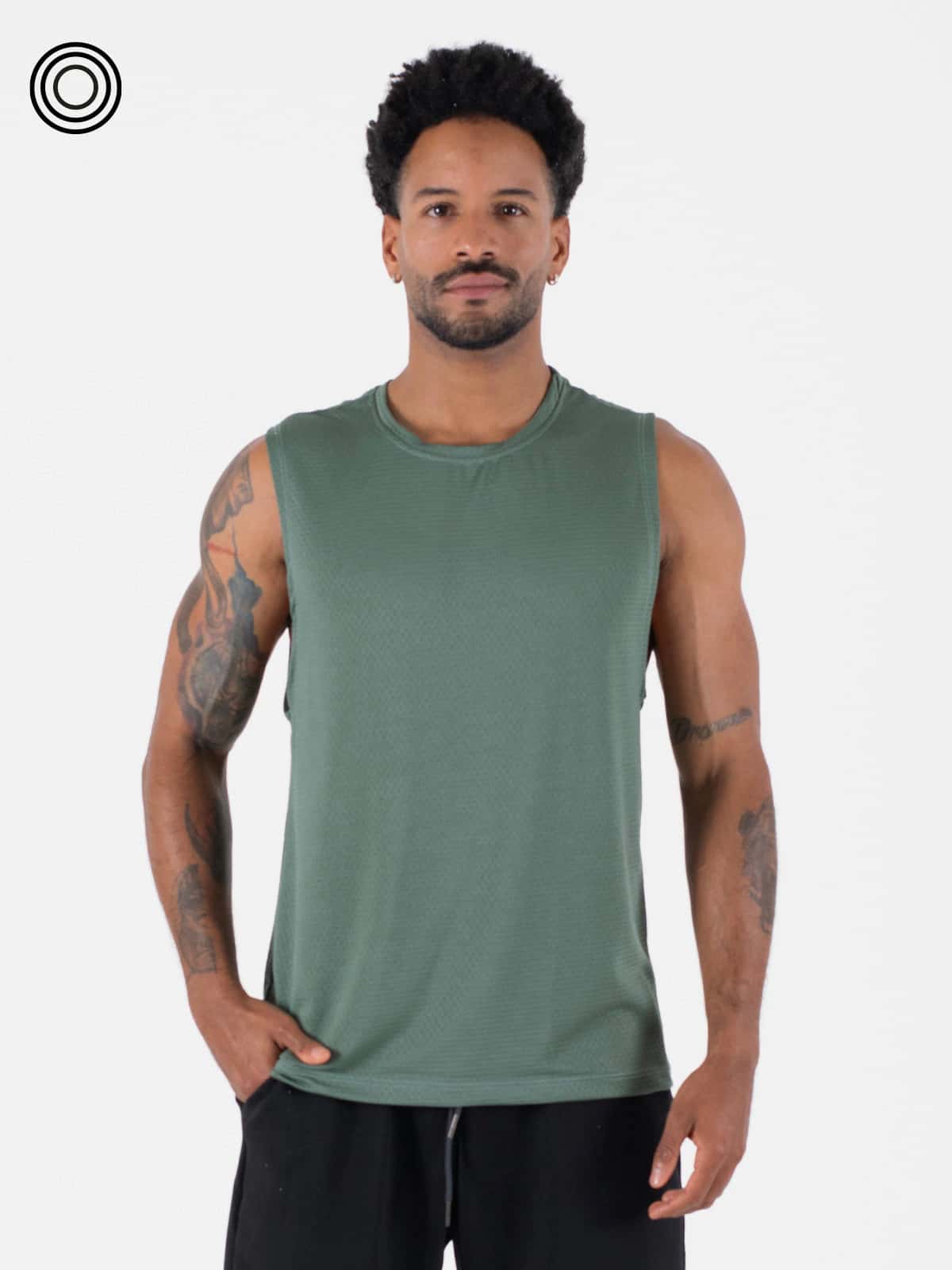 Camisilla hombre panal verde militar