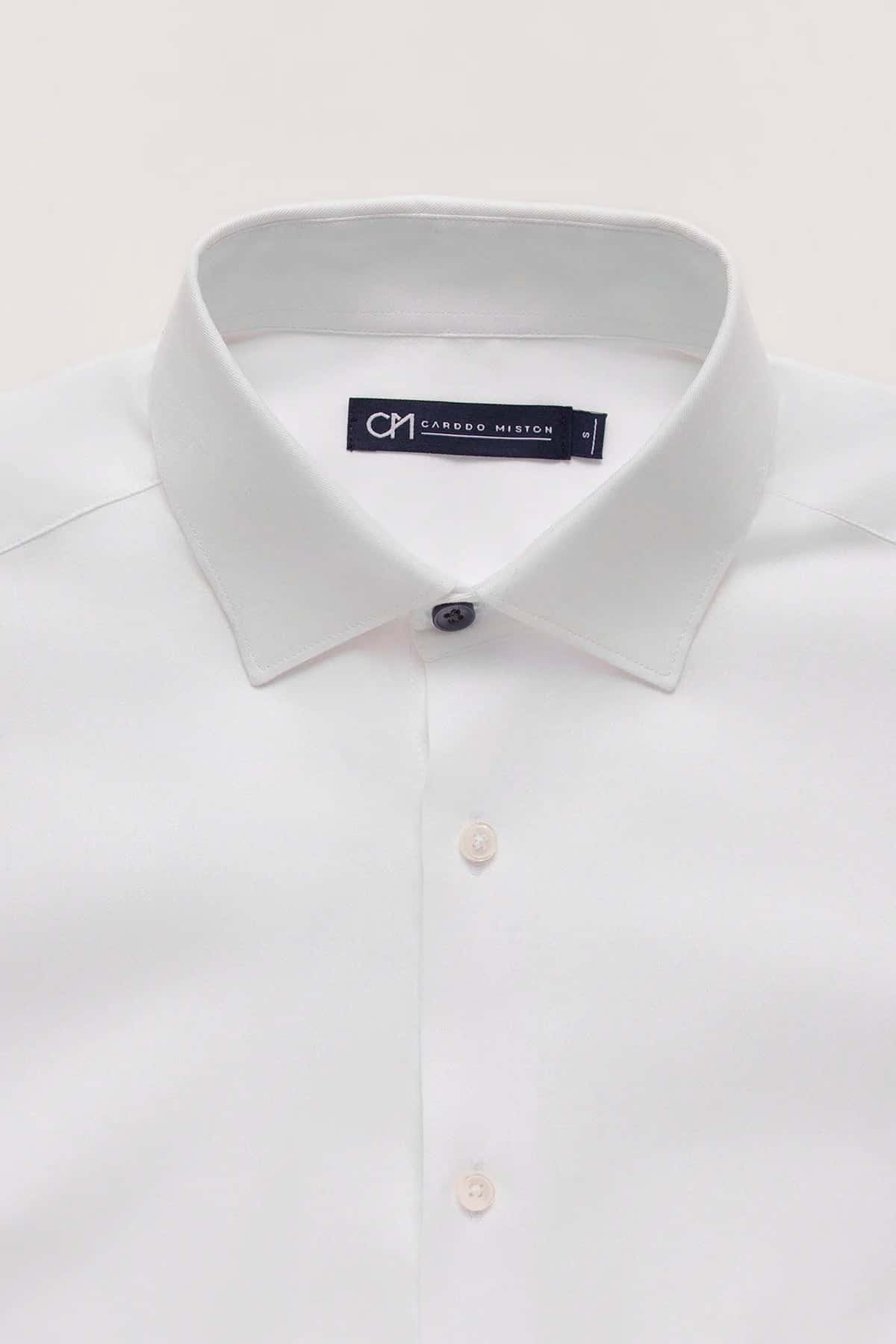 Camisa Sarga Algodón Blanco - miniatura 2
