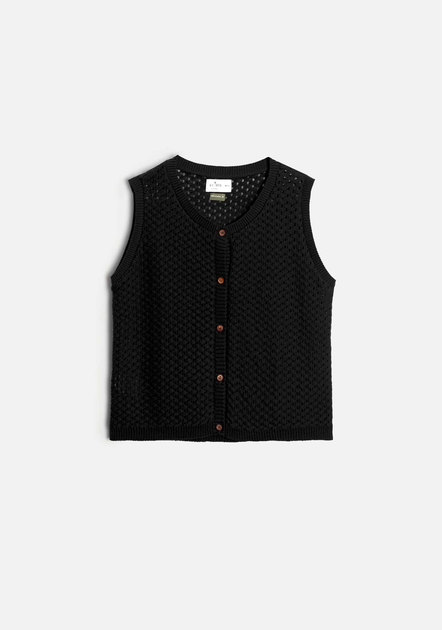Chaleco M Meurisse Tejido Negro