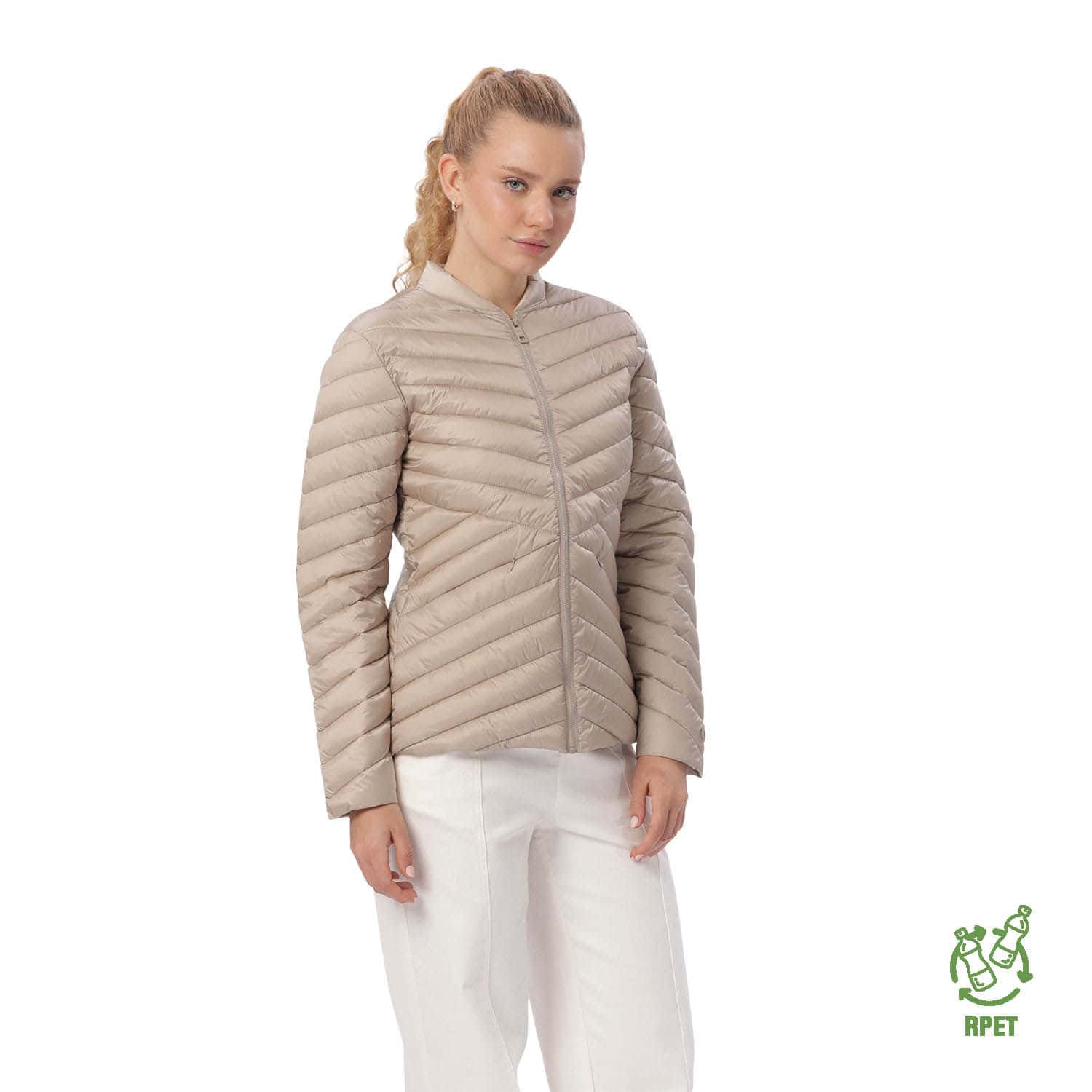 Chaqueta Acolchada para Mujer Owens 2.0 Beige/Metálico/