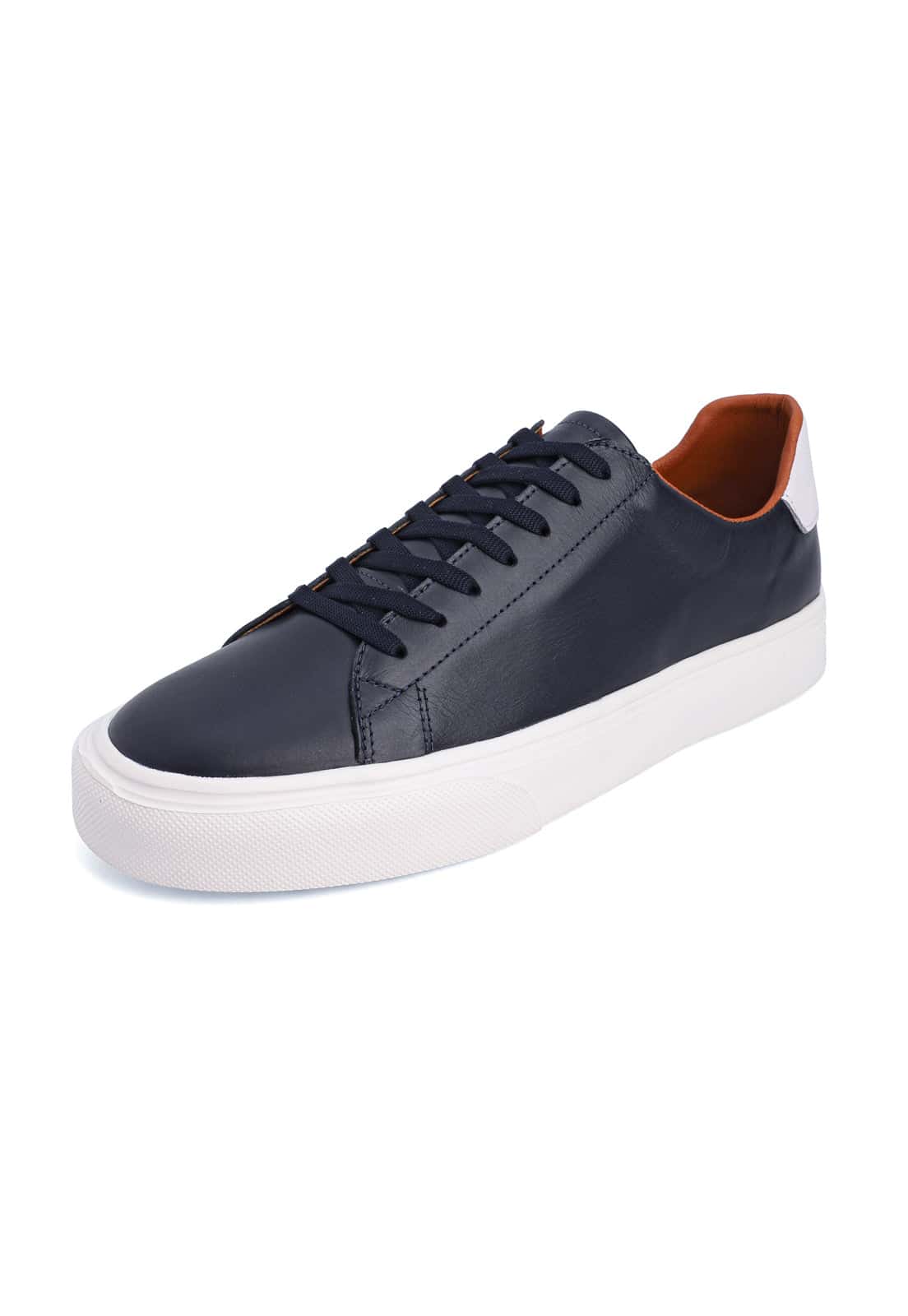 Tenis azules suela blanca talón blanco