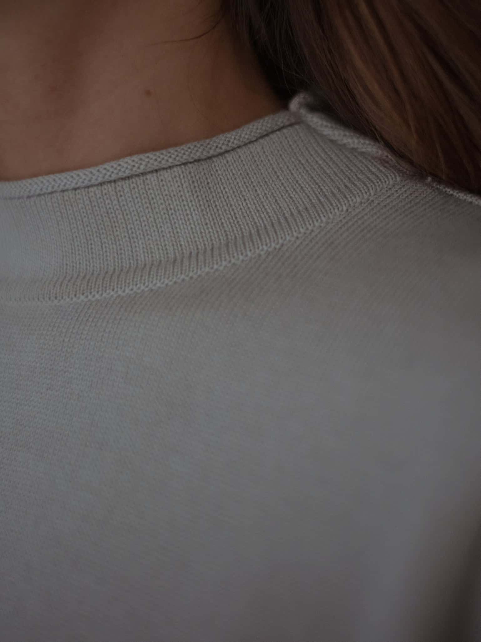 TALL COLLAR KNIT T-SHIRT - LIGHT GRAY - miniatura 4
