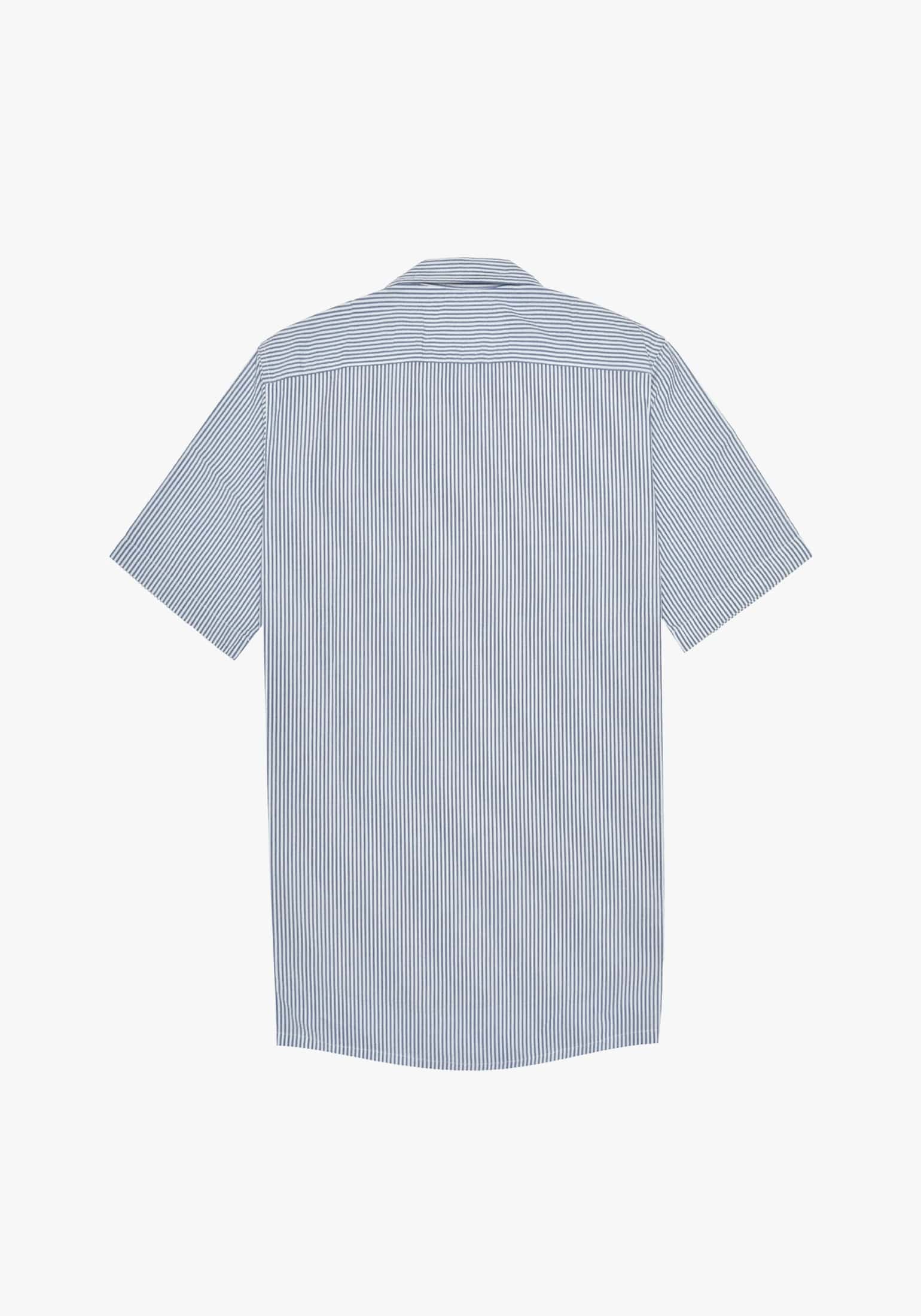 Camisa Cubana Paros Rayas Azul Medio - miniatura 3