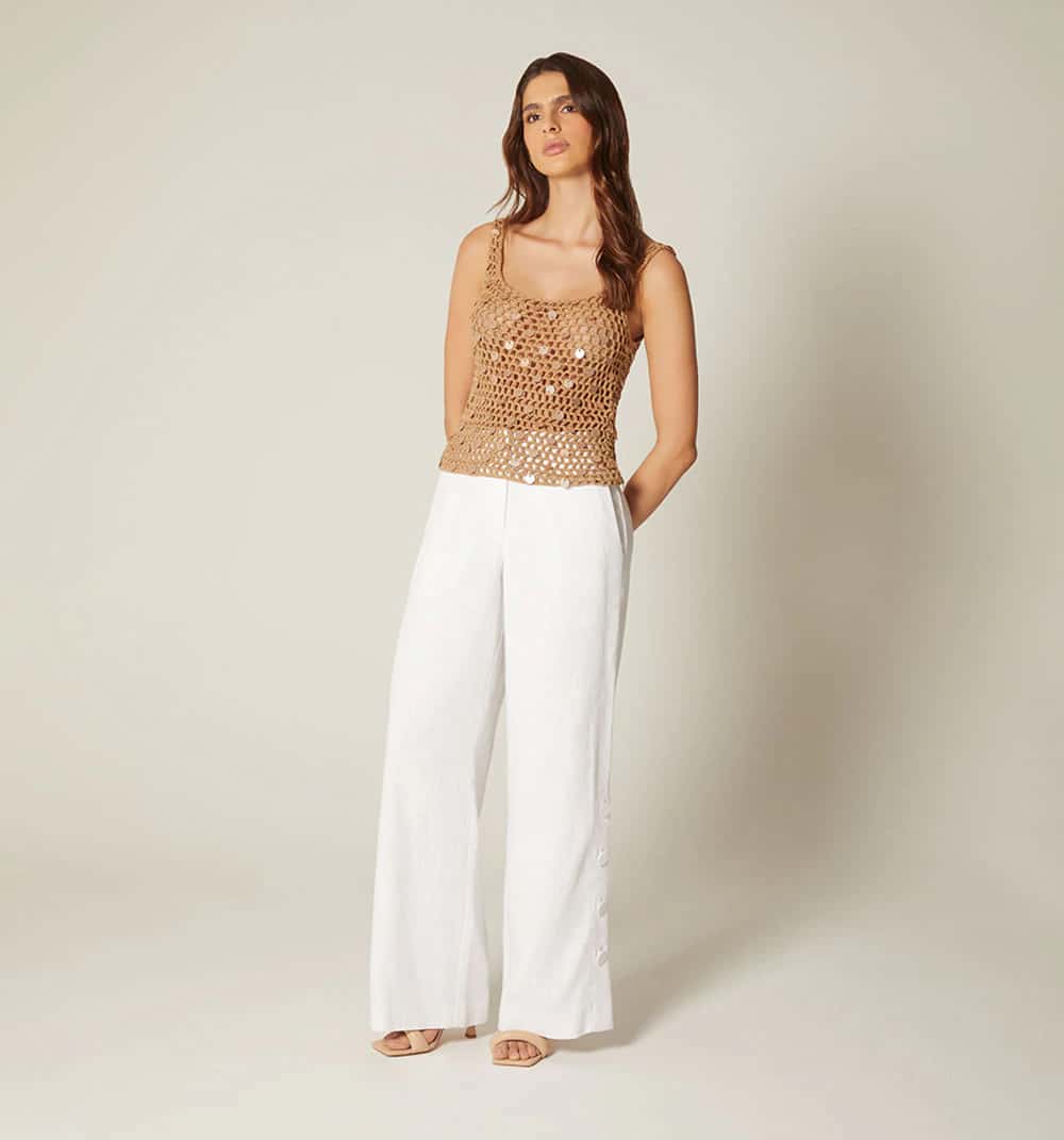 Blusa de tiras en crochet