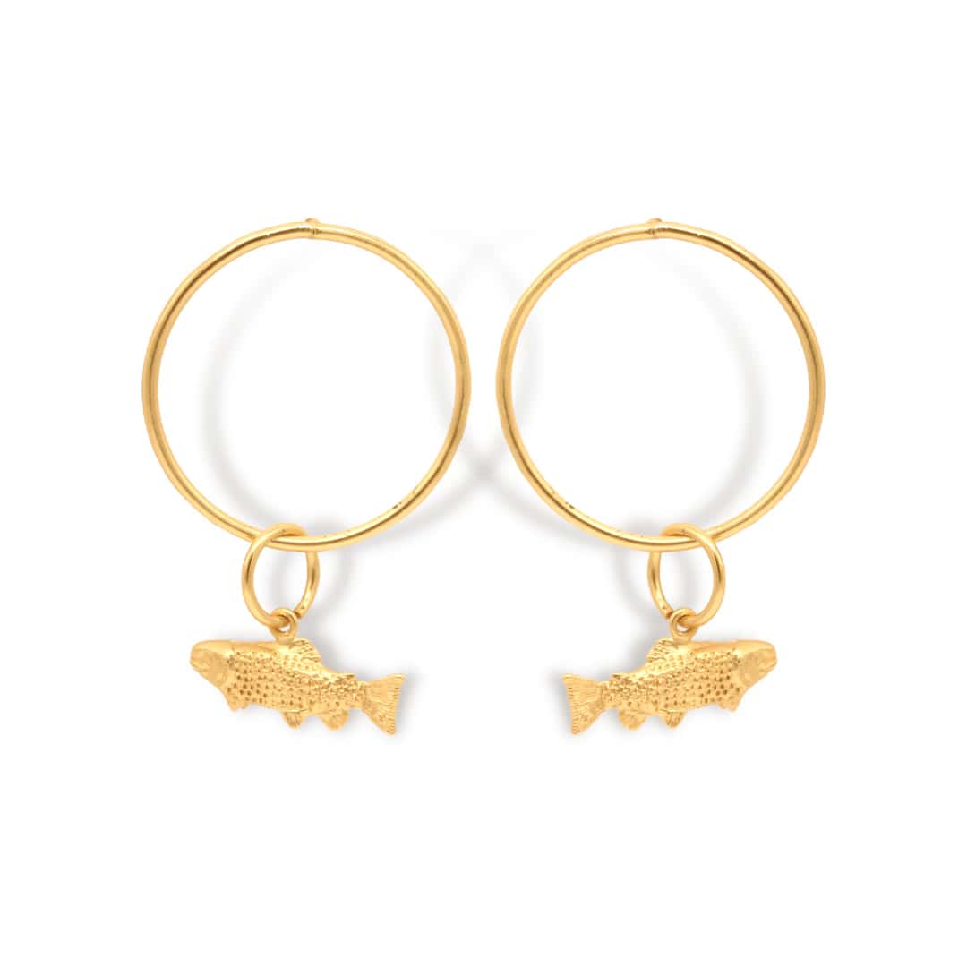 Aretes con aro y trucha