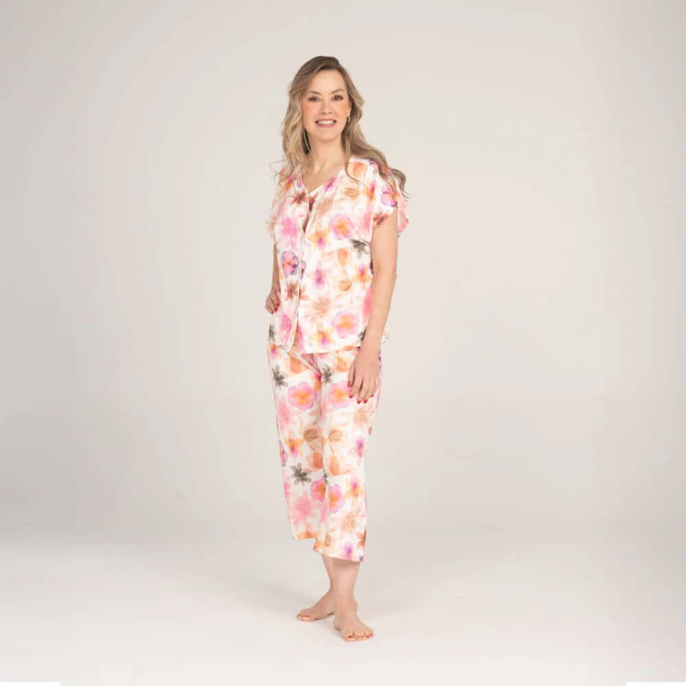 Conjunto de Pijama Pantalón Capri Óleo.