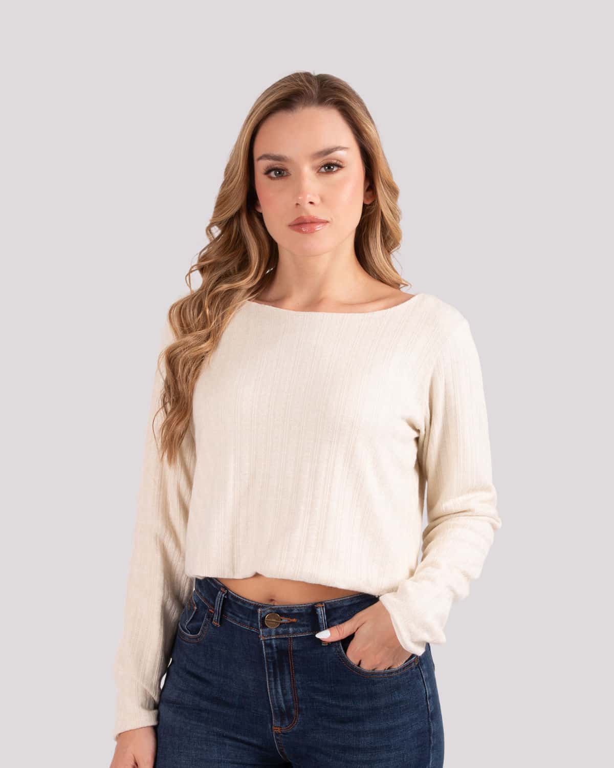 Blusa ivory para mujer