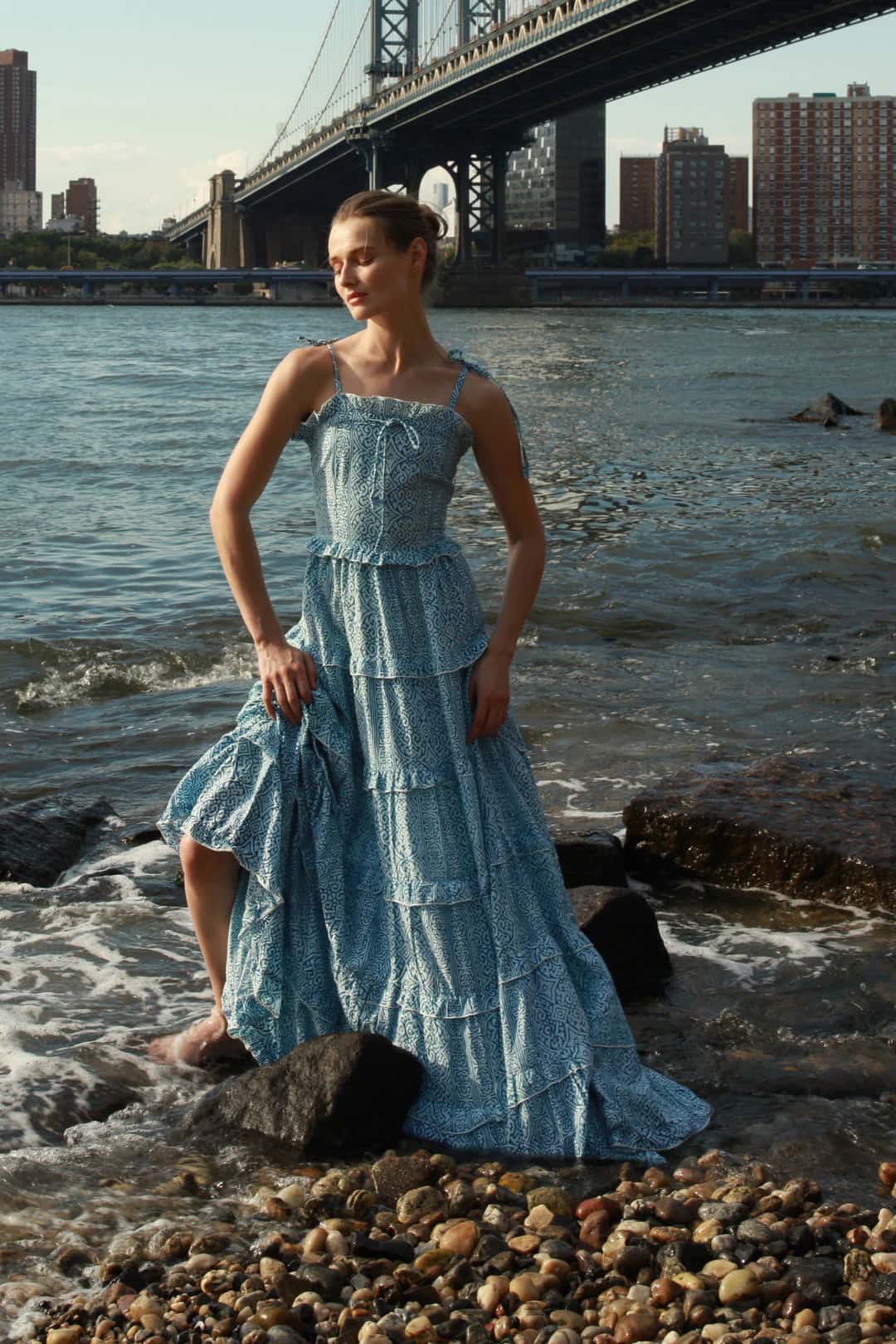 Cecilia Dress Blue - miniatura 3