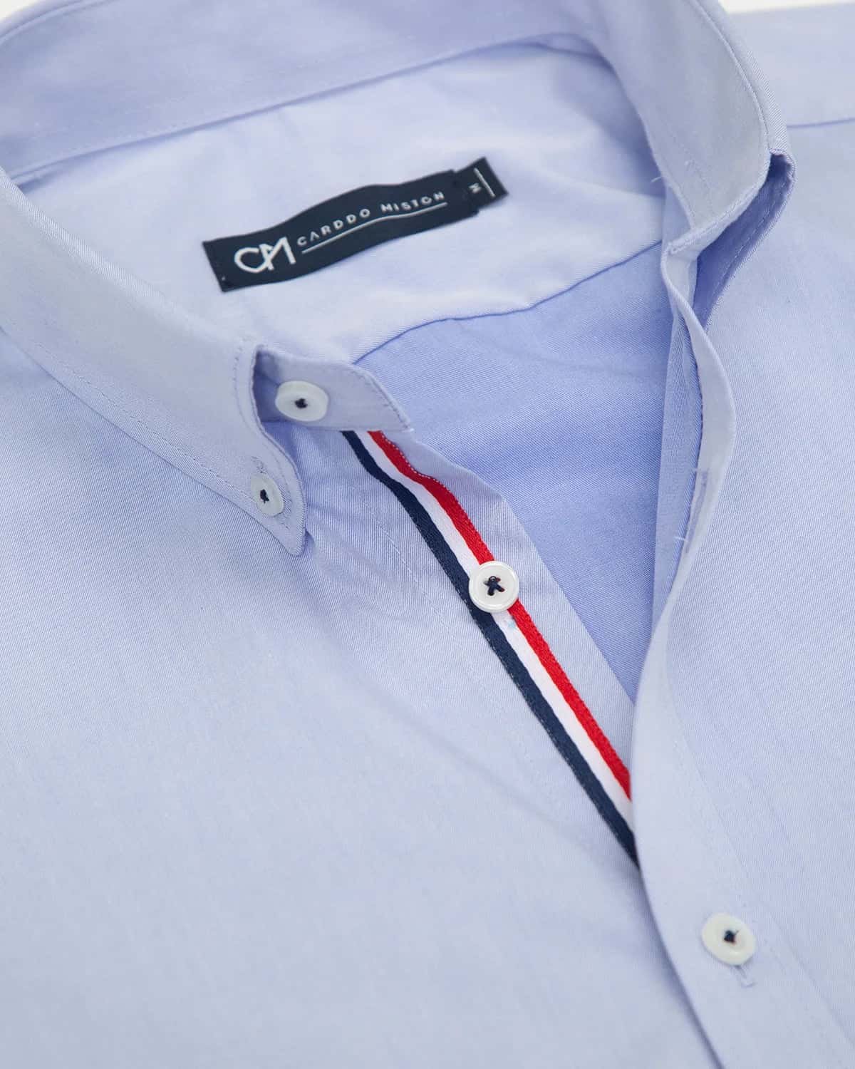 Camisa Sarga Hiladillo France Algodón Azul - miniatura 2