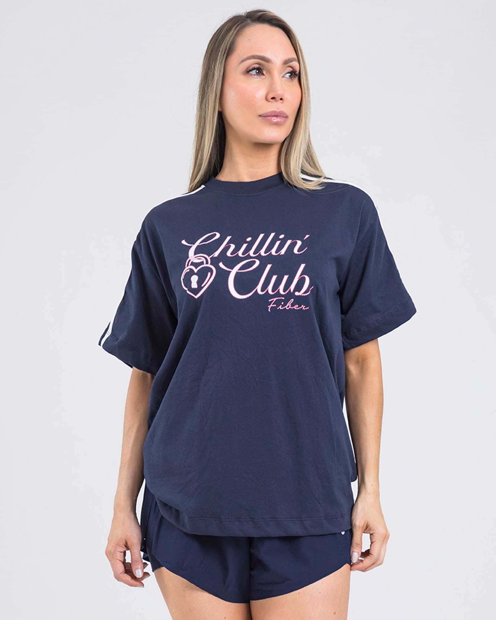 Camiseta oversize chillin azul navy lumen FIBER