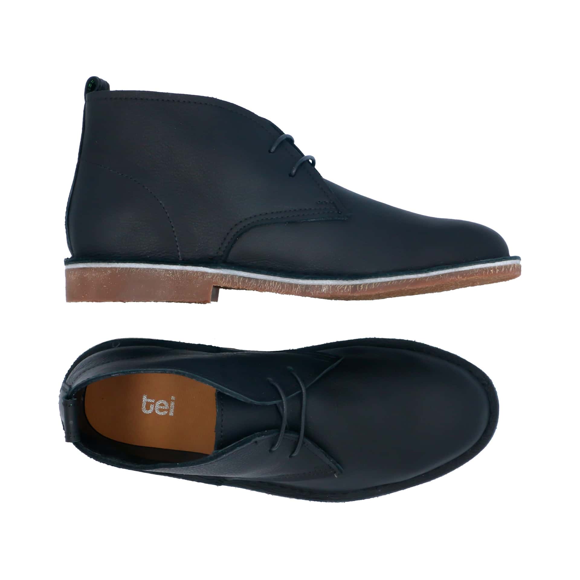 Botas Desert Hombre Cuero Abatanado Negro - miniatura 4