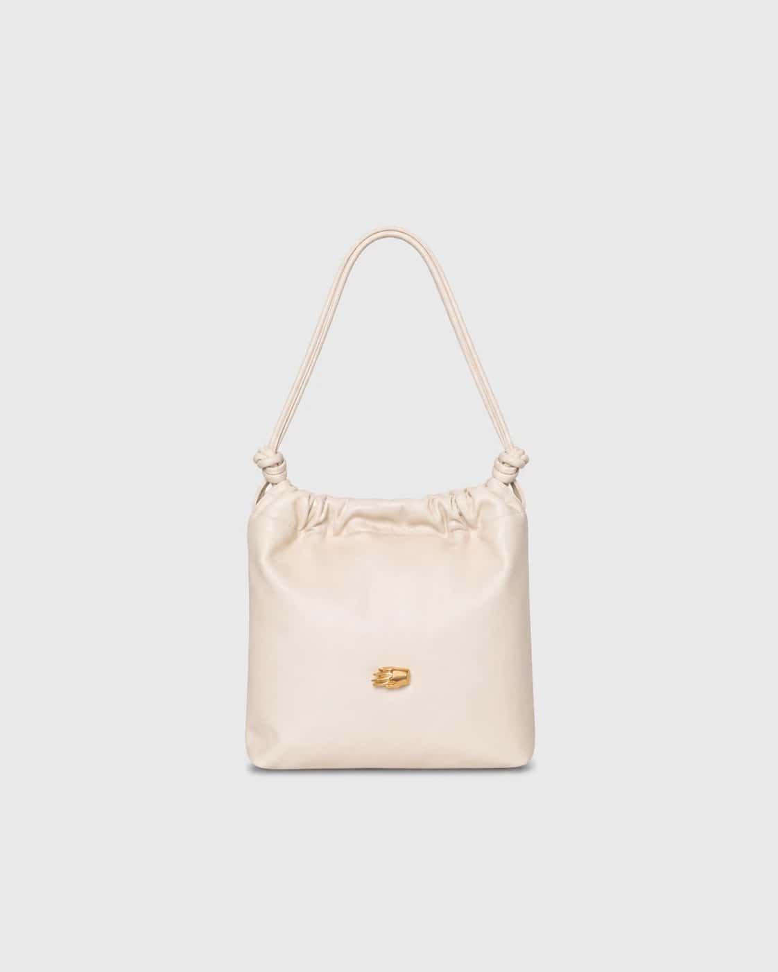 Le Sac Petite Cream Leather Bag