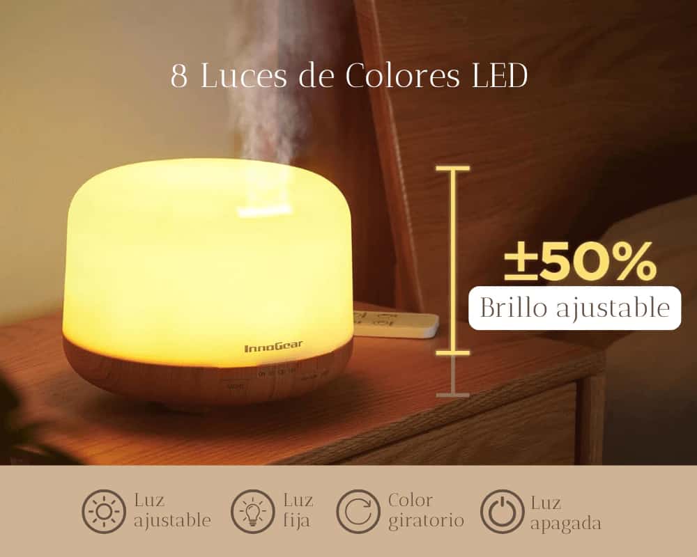 Difusor 500ml con Control Remoto - Hasta 18h de Aromaterapia