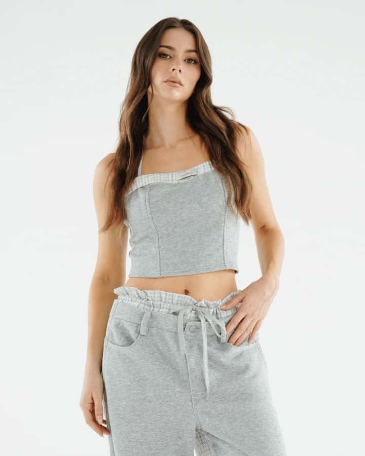 TOP BONHEUR CON ESCOTE GRIS