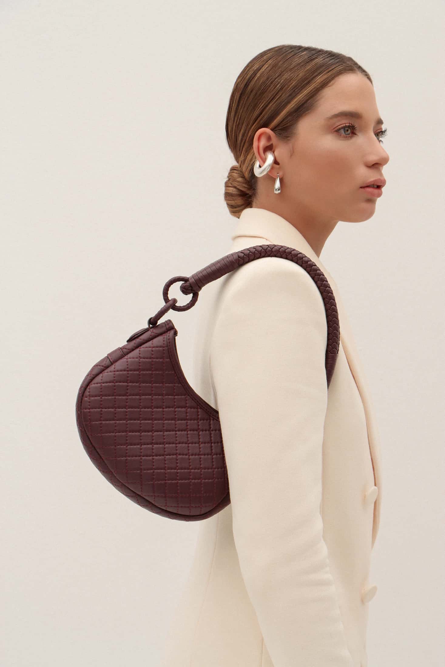 Saddle Mini, Shoulder Bag - Burgundy
