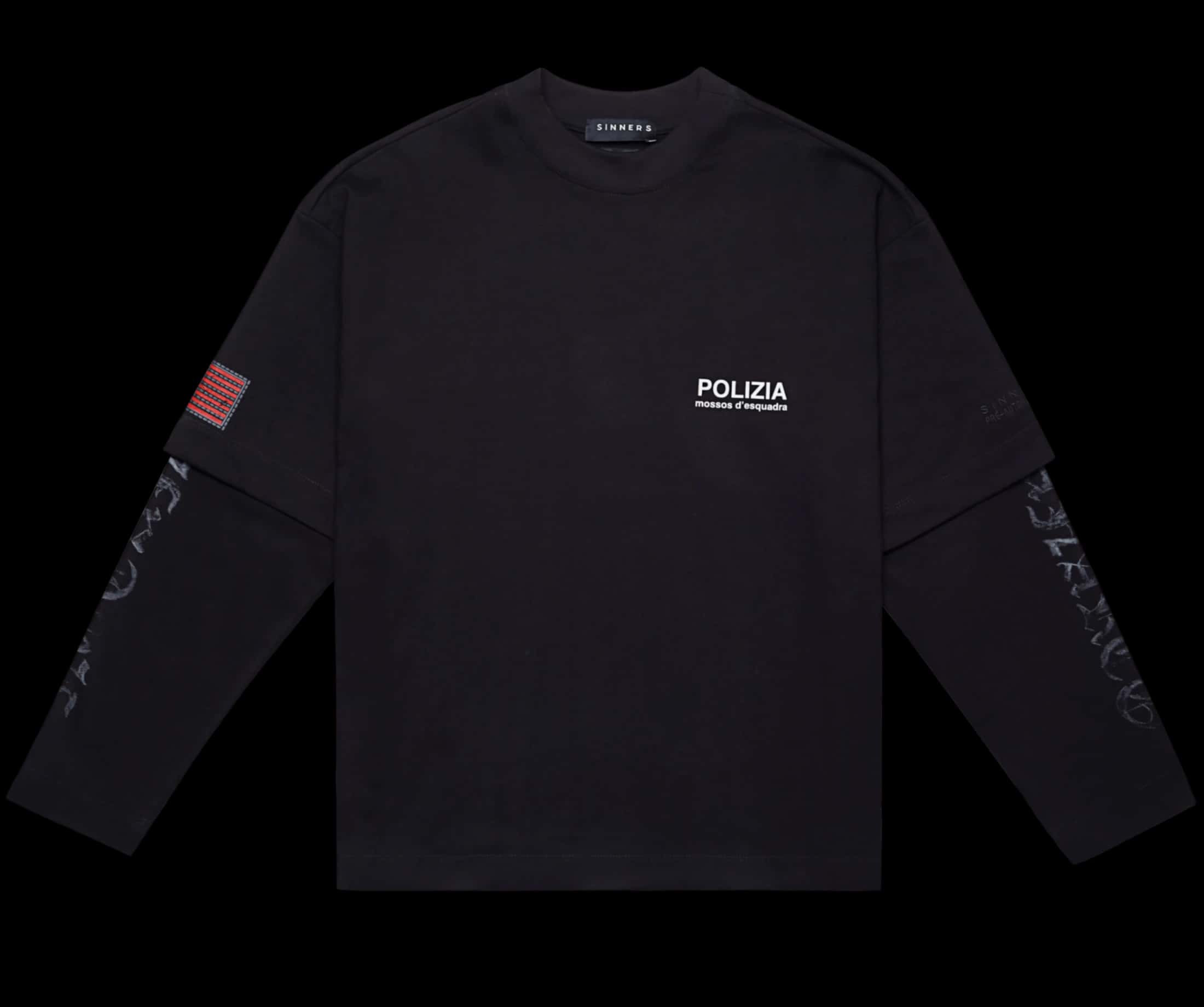 POLIZIA BLACK DOUBLE SLEEVE