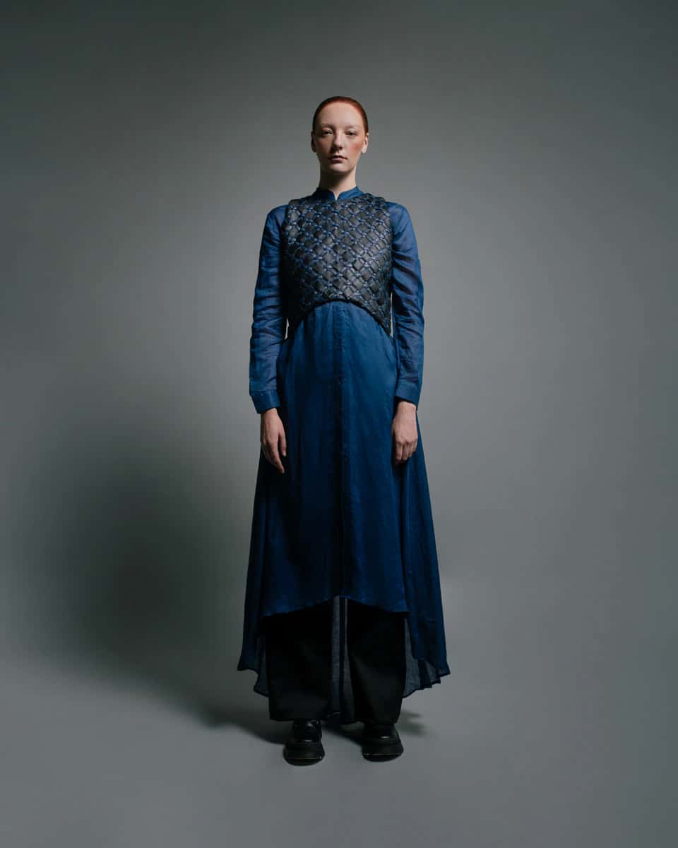LINEN NERU CAPE SHIRT DRESS