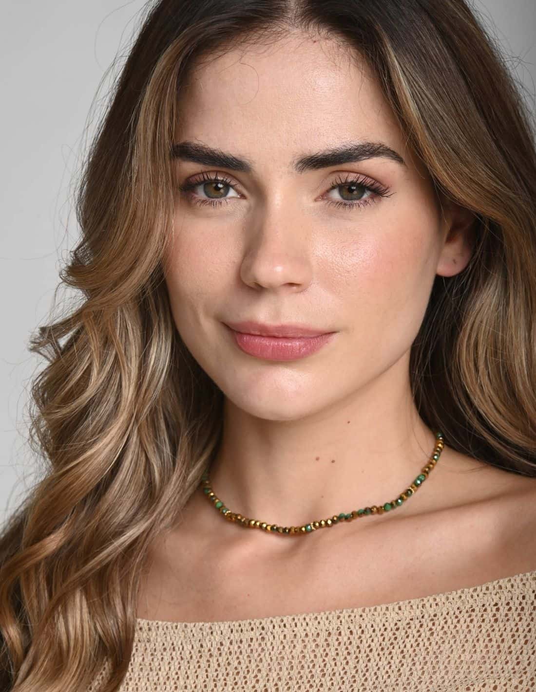 Choker Kiran Emerald Green + Golden