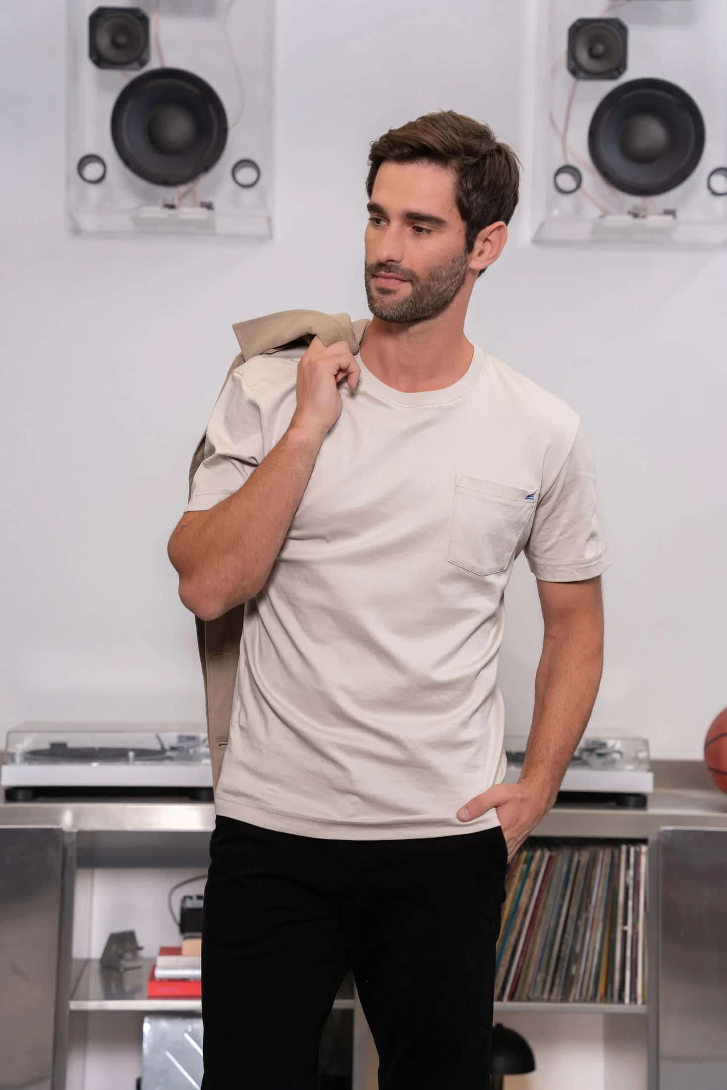 Camiseta Premium Hombre Arena - miniatura 1