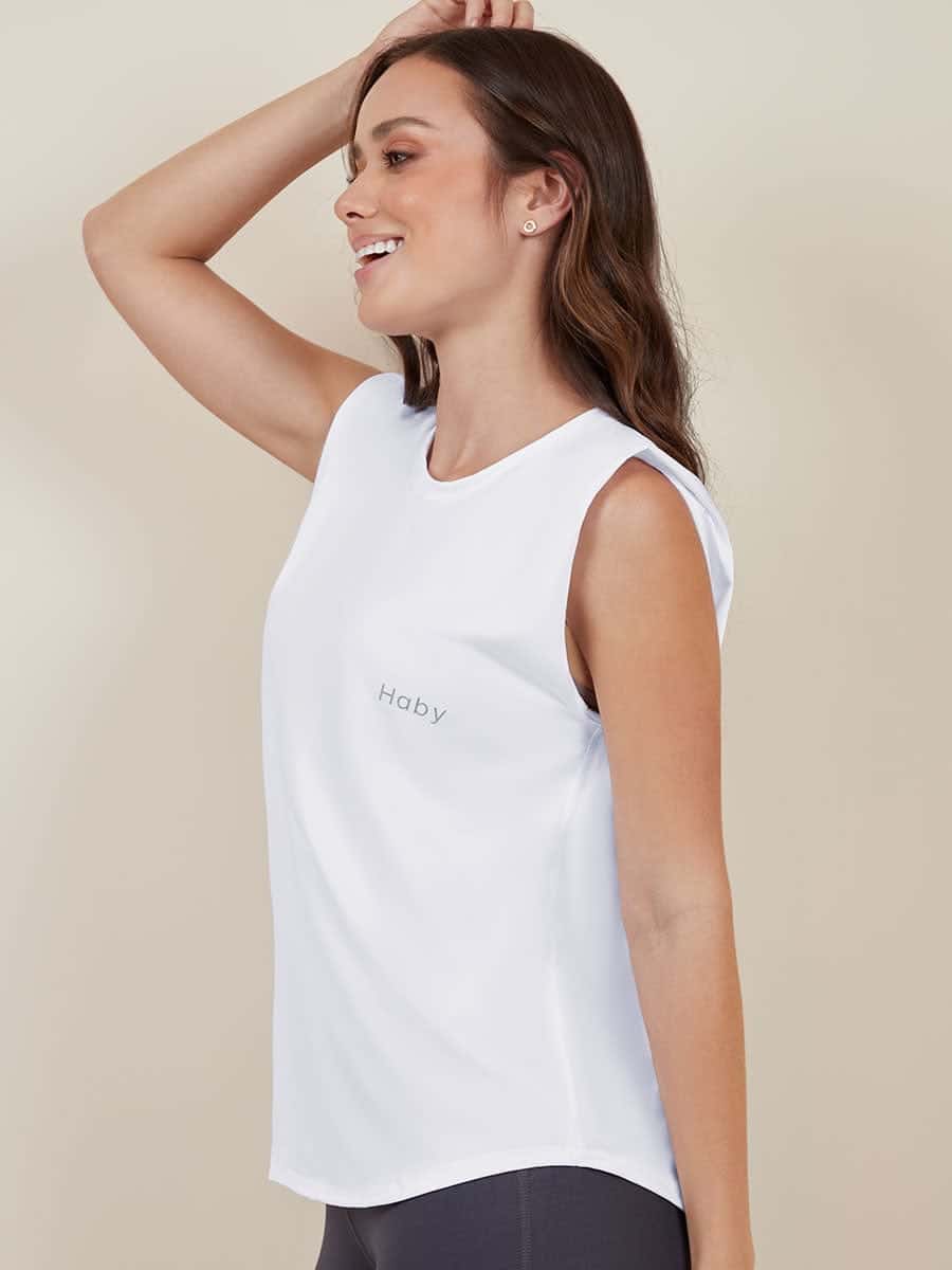 Camiseta Deportiva Silueta Amplia Blanco