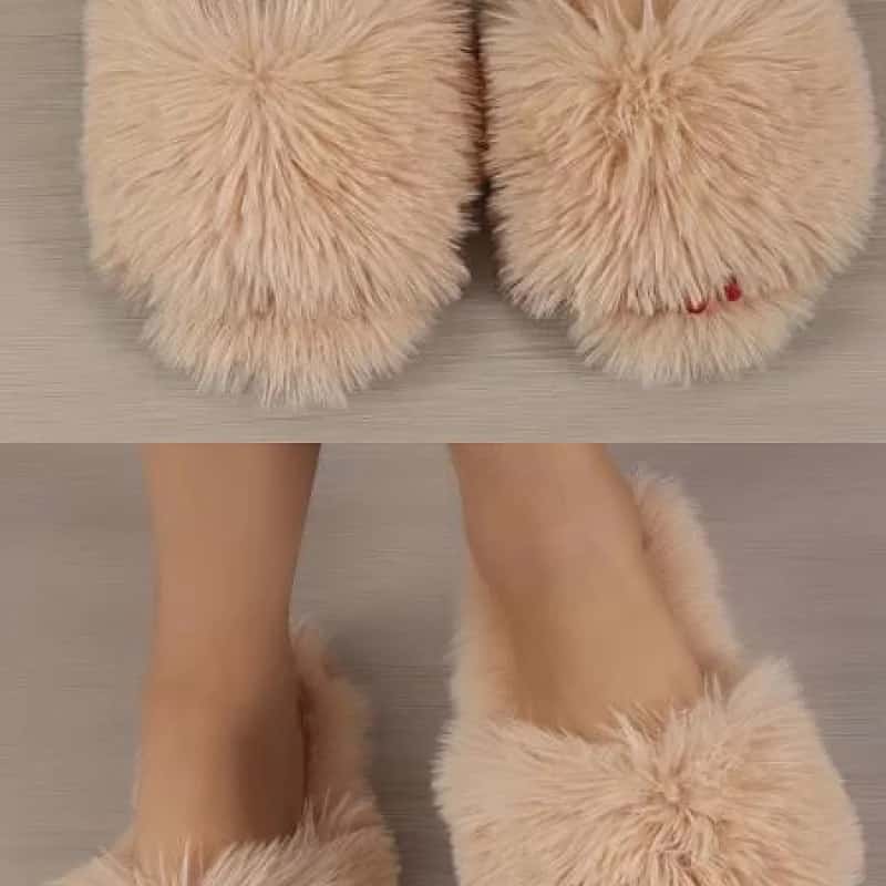 PANTUFLAS NUDE PELUDAS
