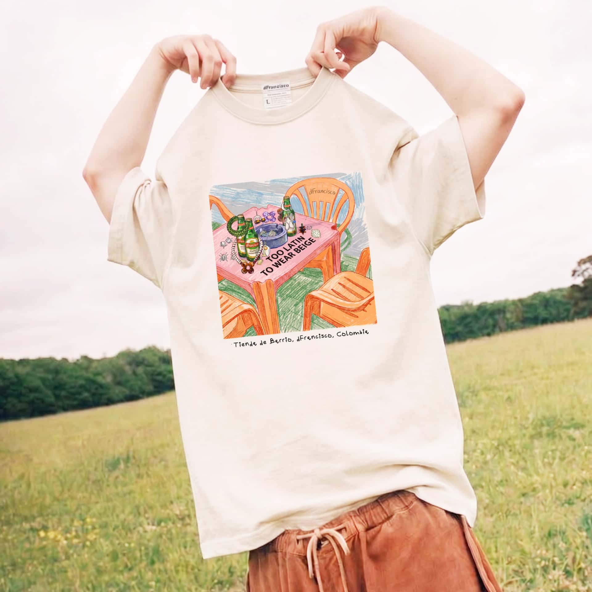 Too Latin to Wear Beige T-shirt - miniatura 4