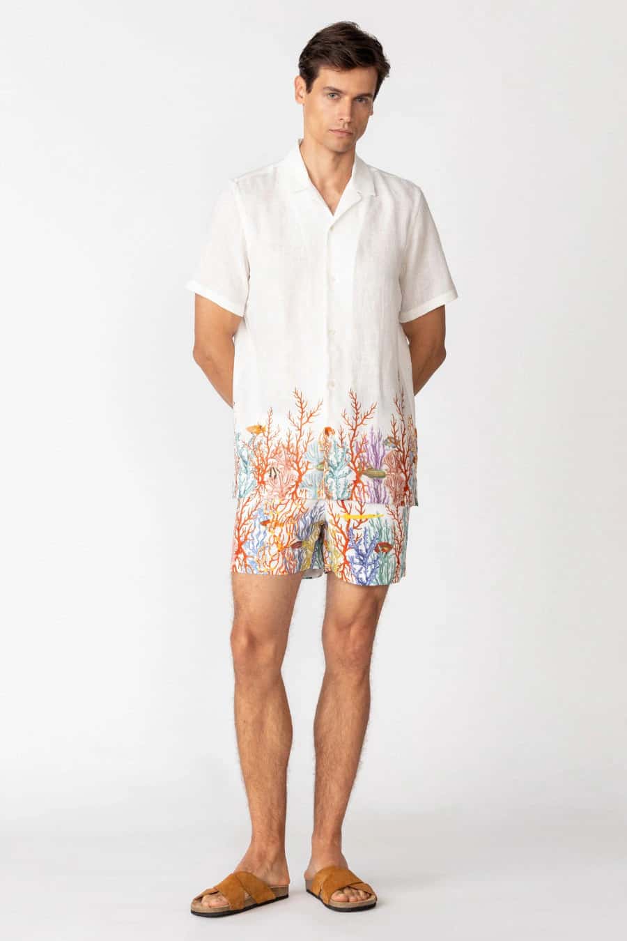 Men's linen shirt white vega
