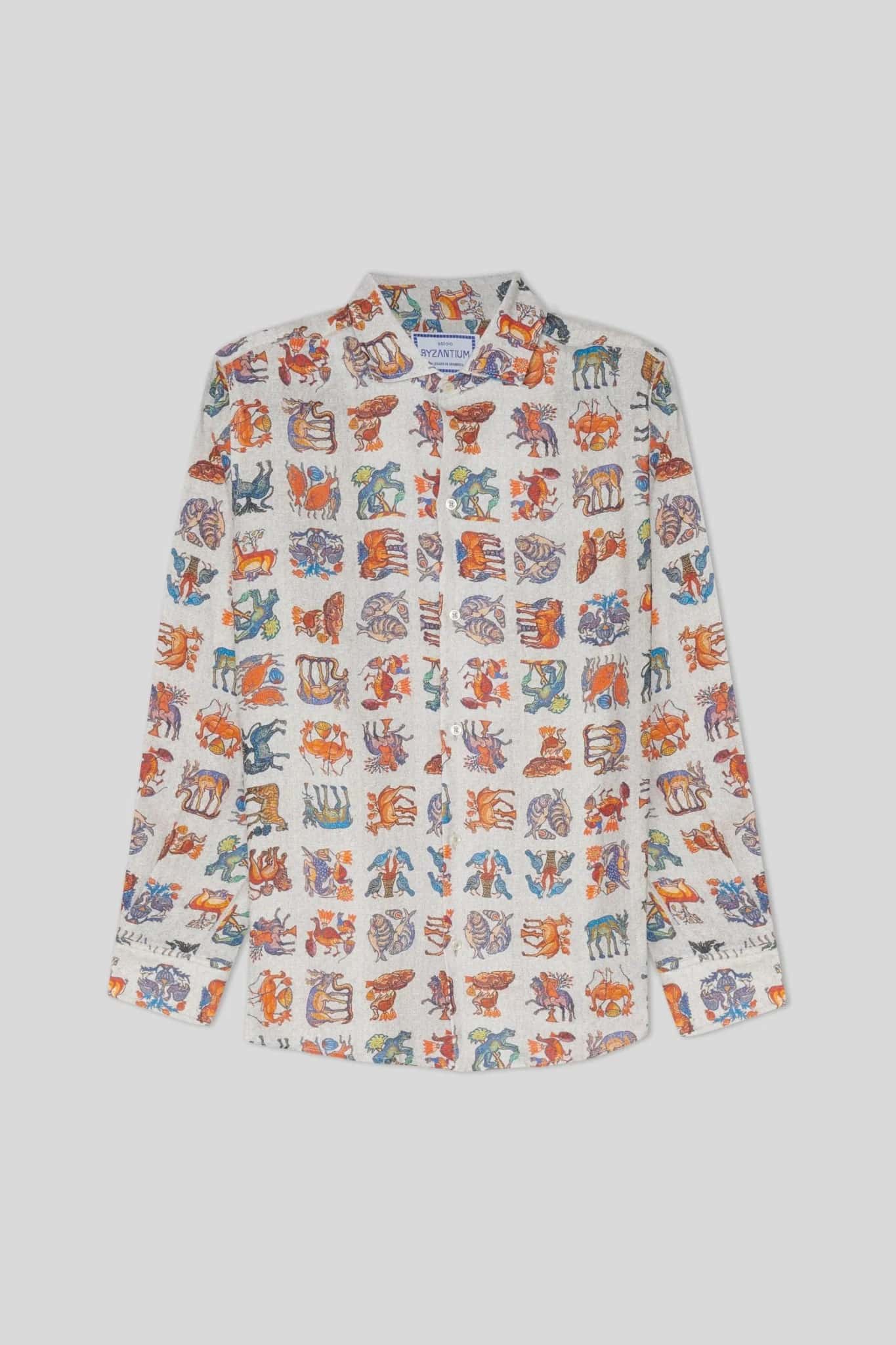 Men's linen shirt white justiniano - miniatura 7