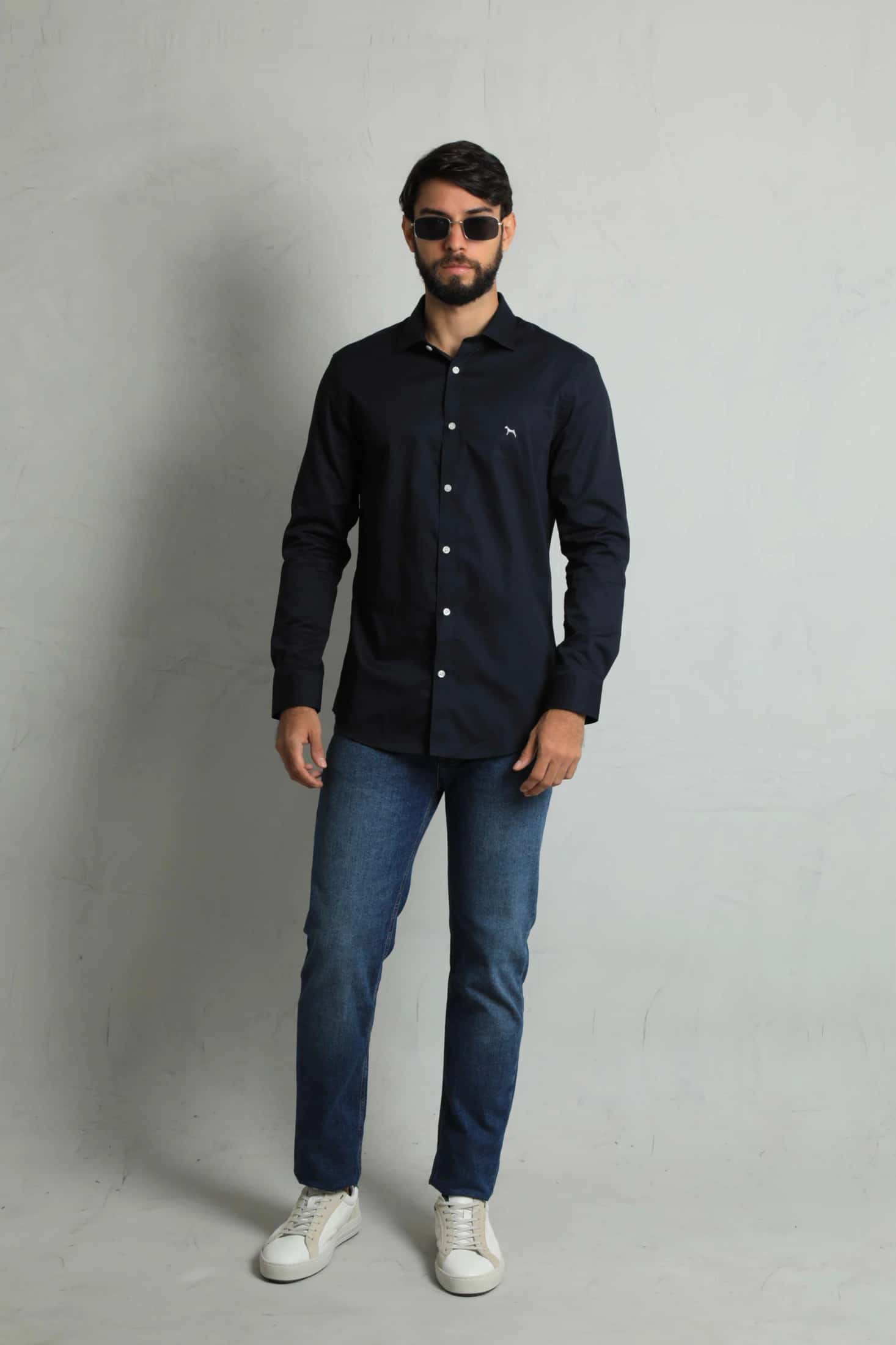 Camisa Manga Larga Navy (Slim Fit)
