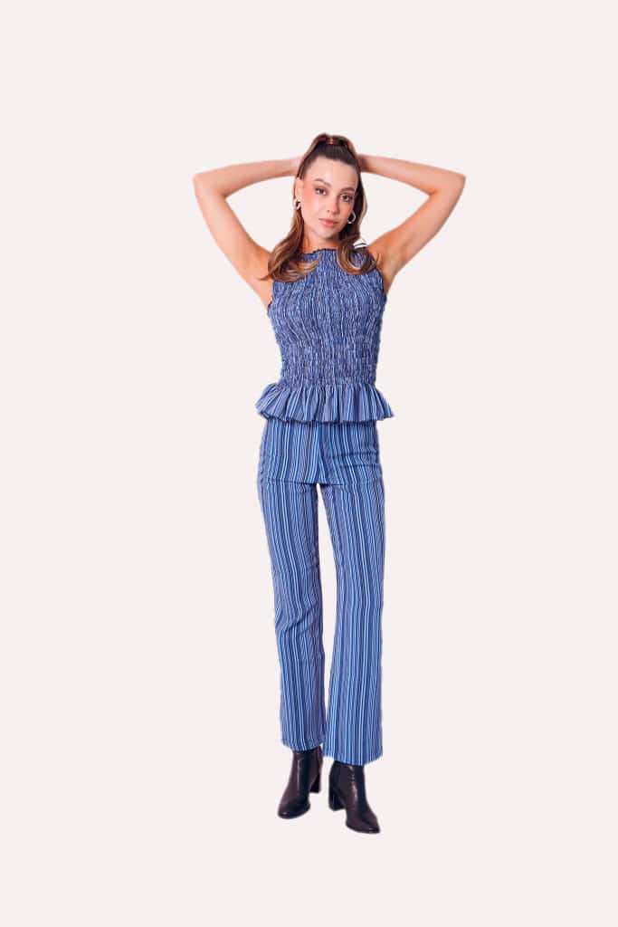 Howdy Pants In Blue Stripes