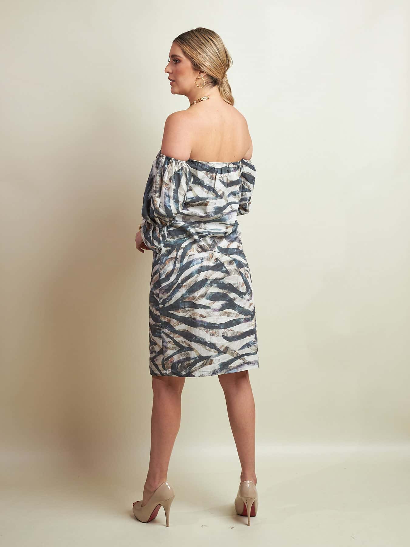 Vestido Mireya Gris Estampado - miniatura 3