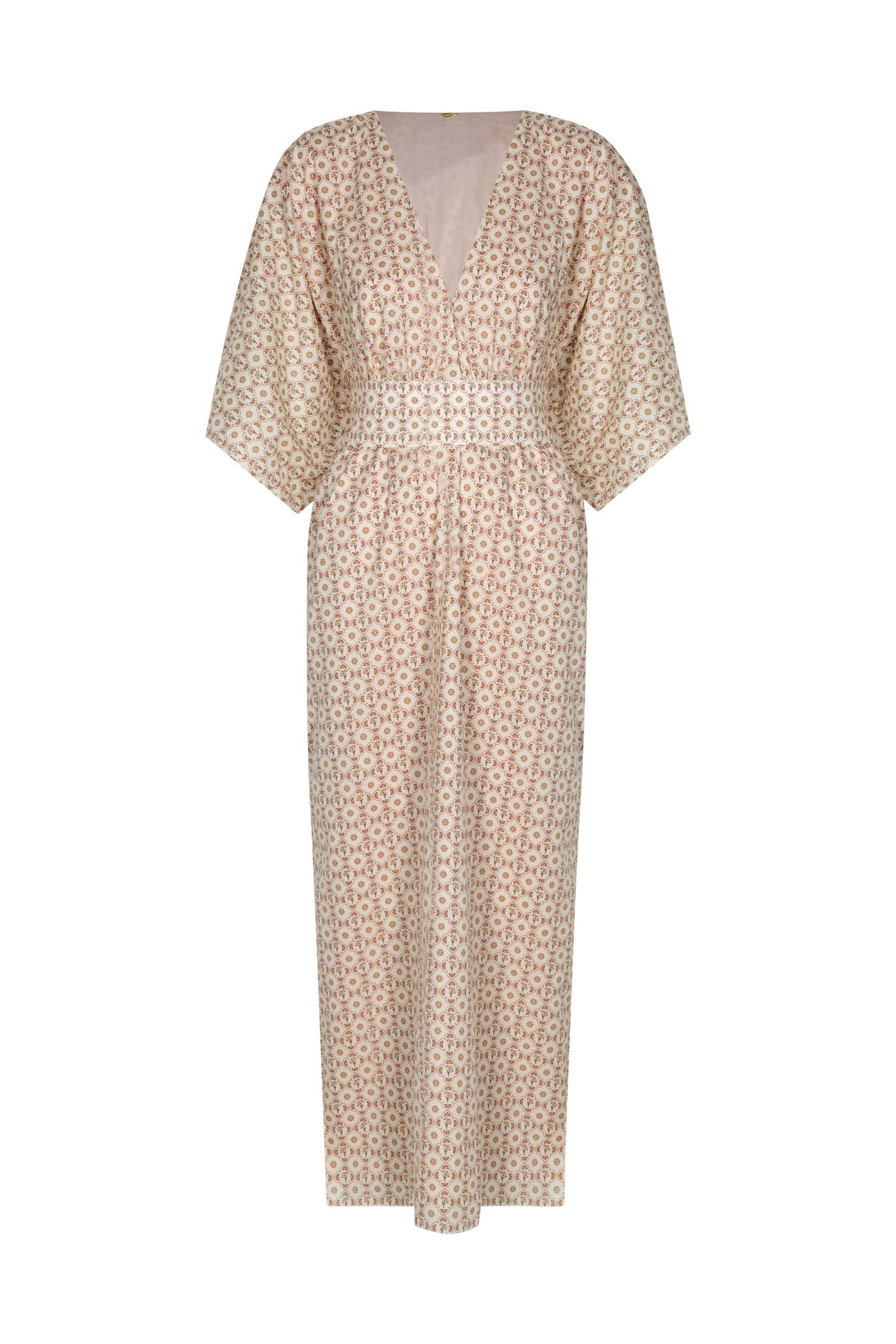 Topacio Bio Cotton Maxi Dress / Beige May Flower