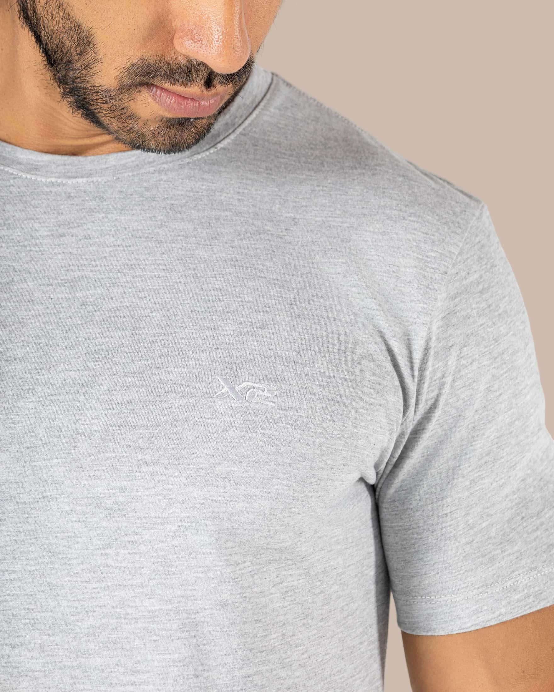 Camiseta Cuello Redondo Algodón Parma Gris X2
