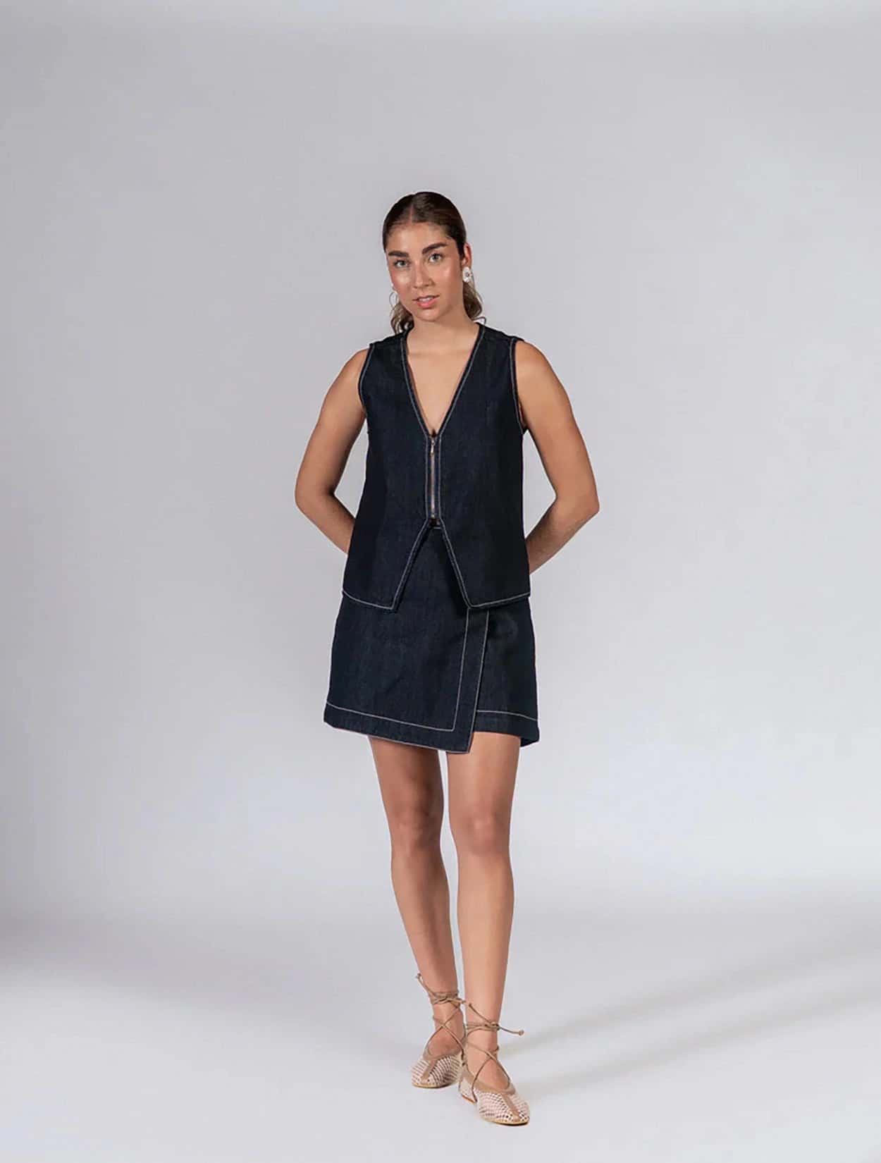 FALDA SHORT INDIGO - miniatura 1