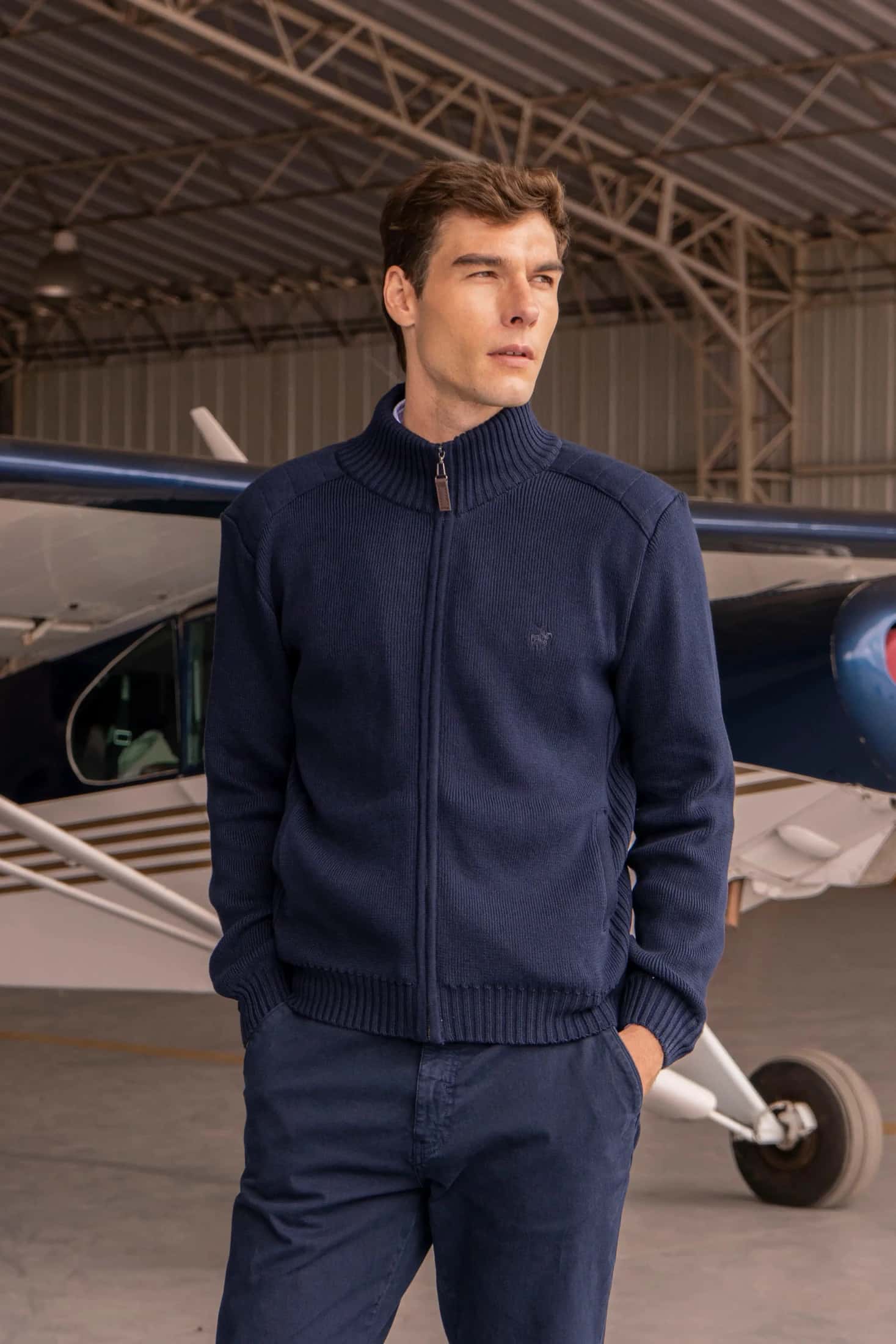 Fullzip Beckett Hombre Azul Oscuro
