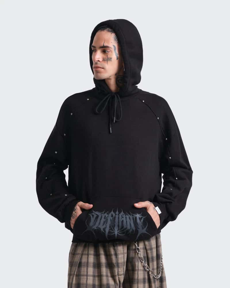 Hoodie Negro Oversize Obsidian - miniatura 4