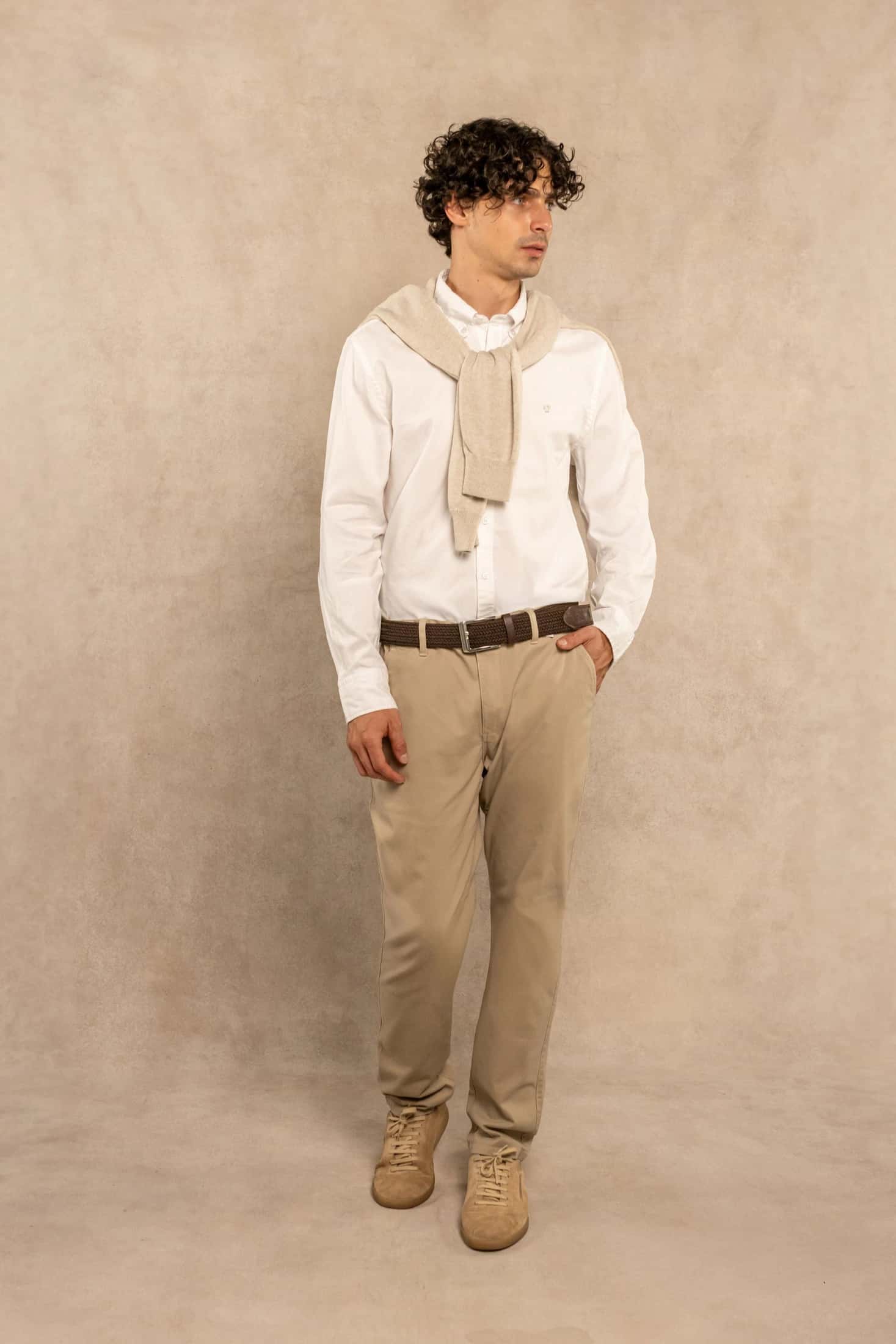 Camisa Oxford Cloth Blanco Logo Combinado Bordado Regular Fit - miniatura 2