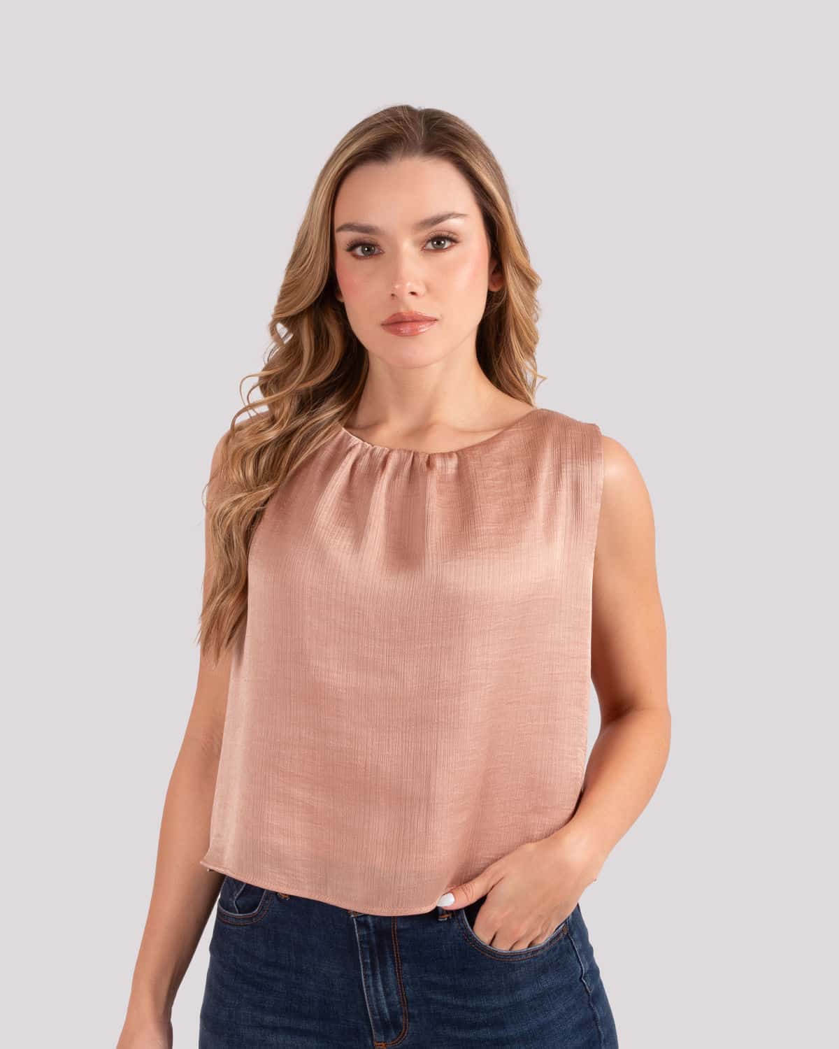Blusa palo de rosa para mujer