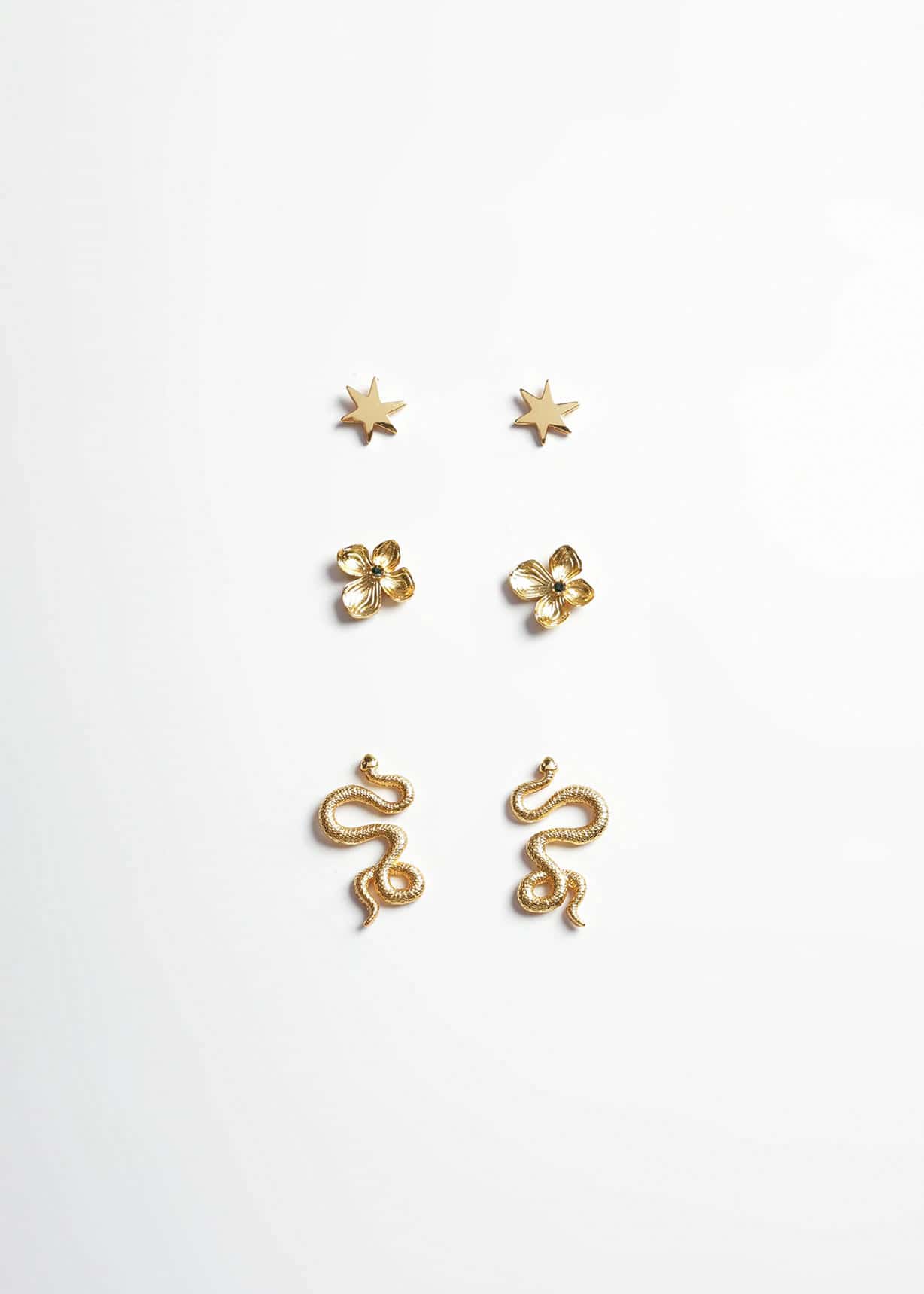 Set de aretes con serpiente