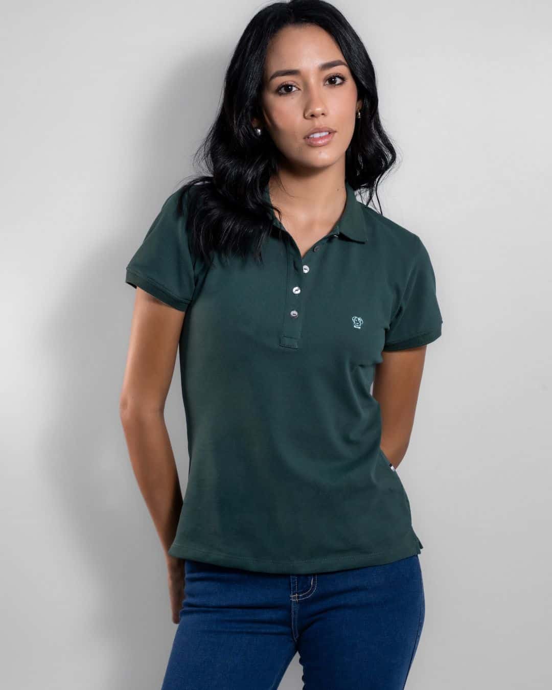 Polo Antimanchas de Mujer Verde Esmeralda - Regular Fit