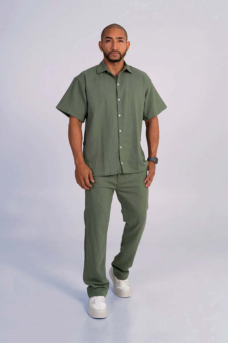 Conjunto verde tropical