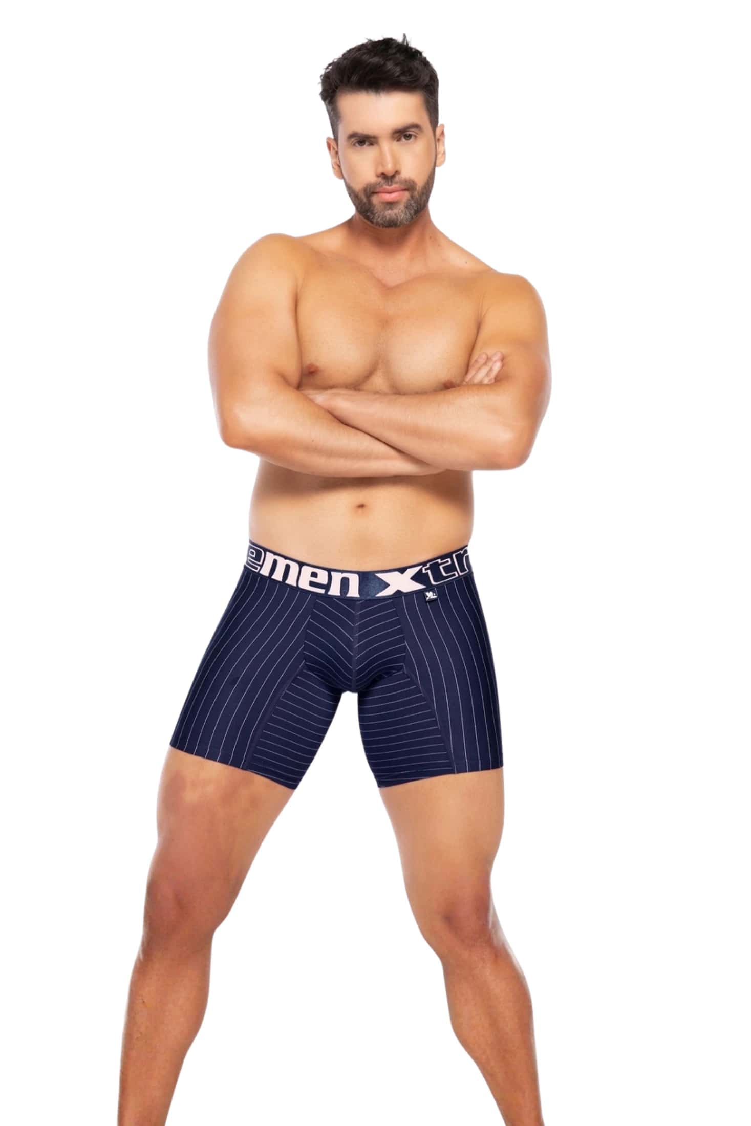 BOXER MICROF  RAYA TIZA AZUL-OSCURO