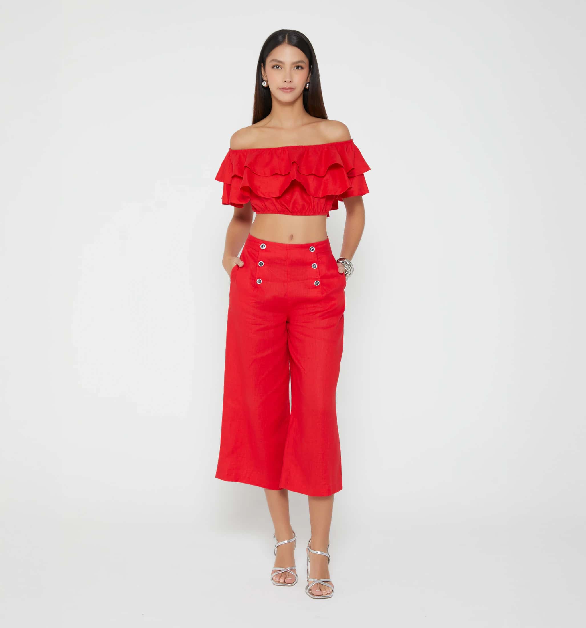 Culotte tiro alto con botones
