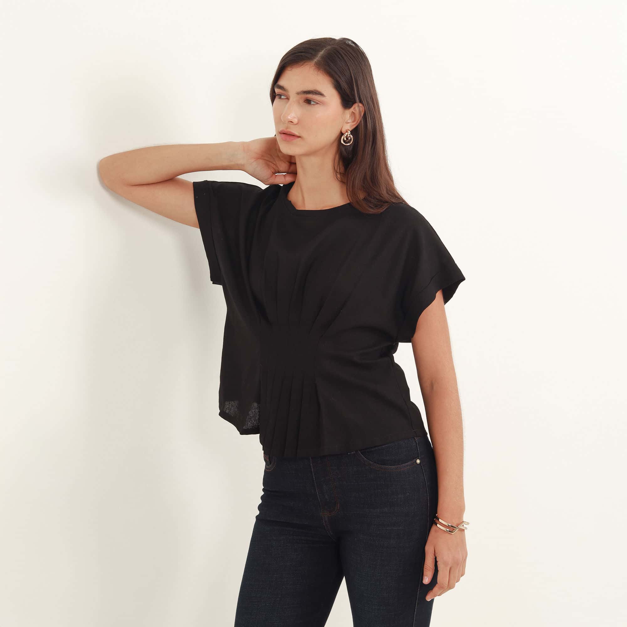 Blusa cuello redondo manga corta